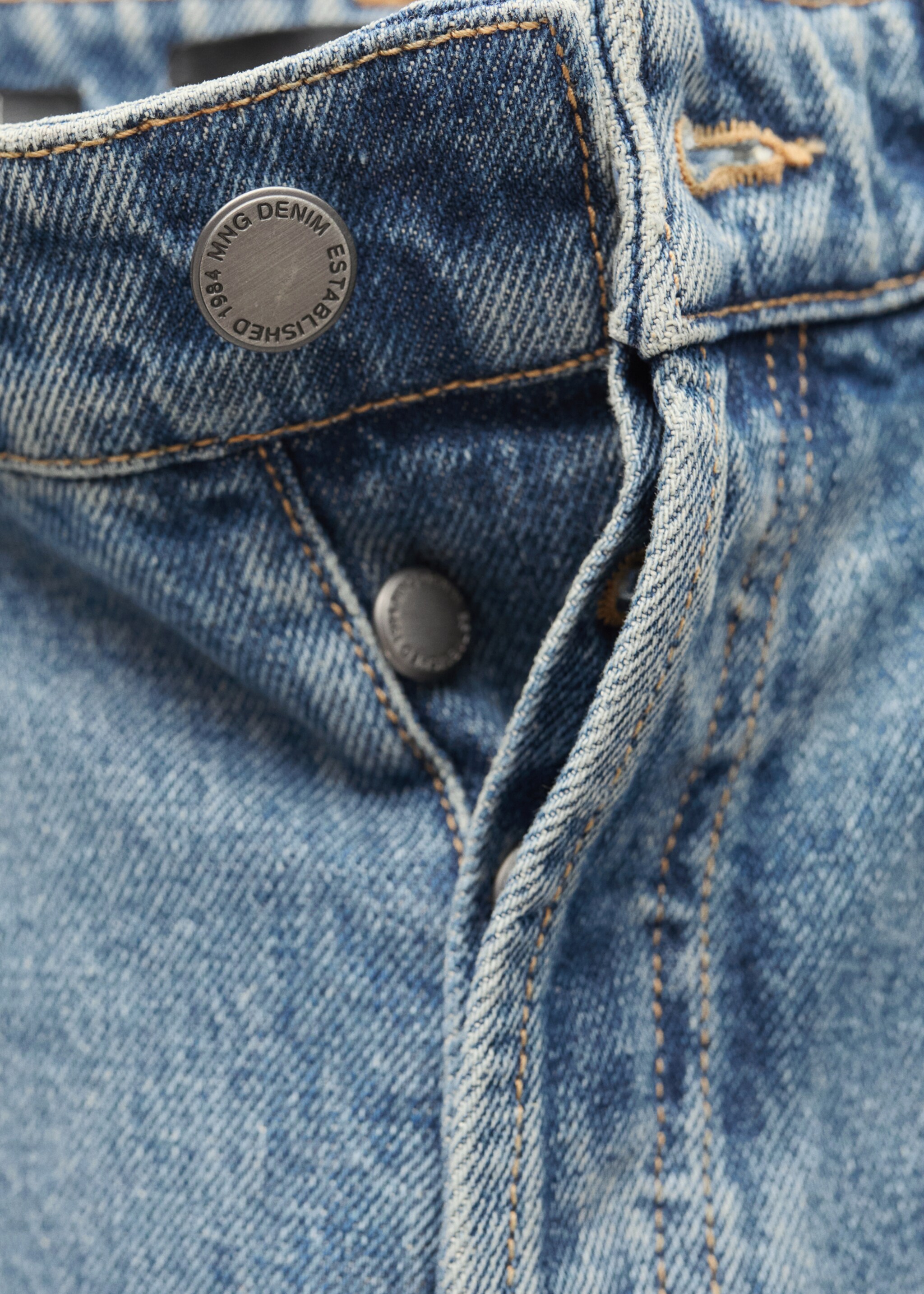 Low waist wide leg jeans - Details of the article 0, Medium Blue. Ref: 77086354-00.