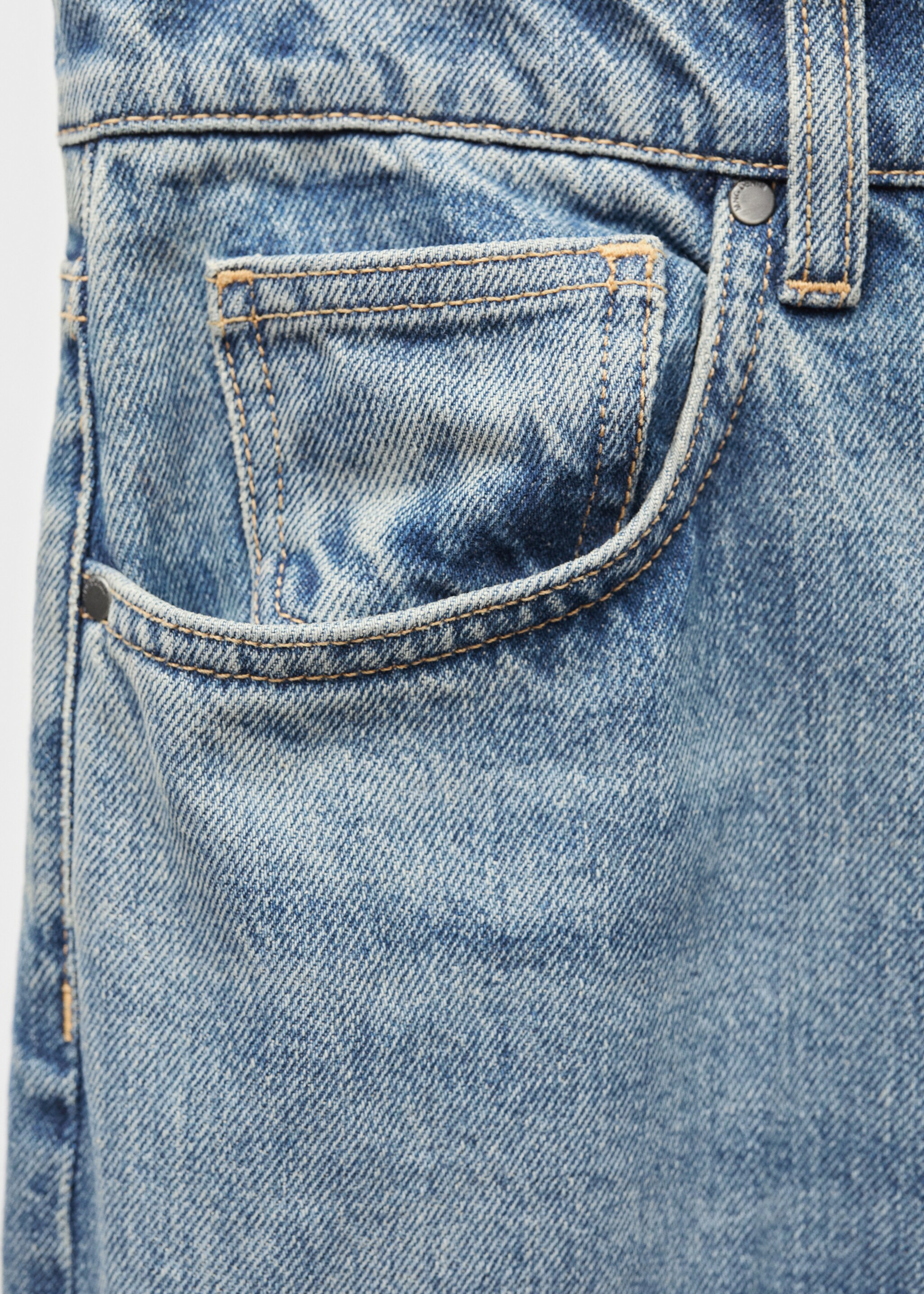 Low waist wide leg jeans - Details of the article 8, Medium Blue. Ref: 77086354-00.