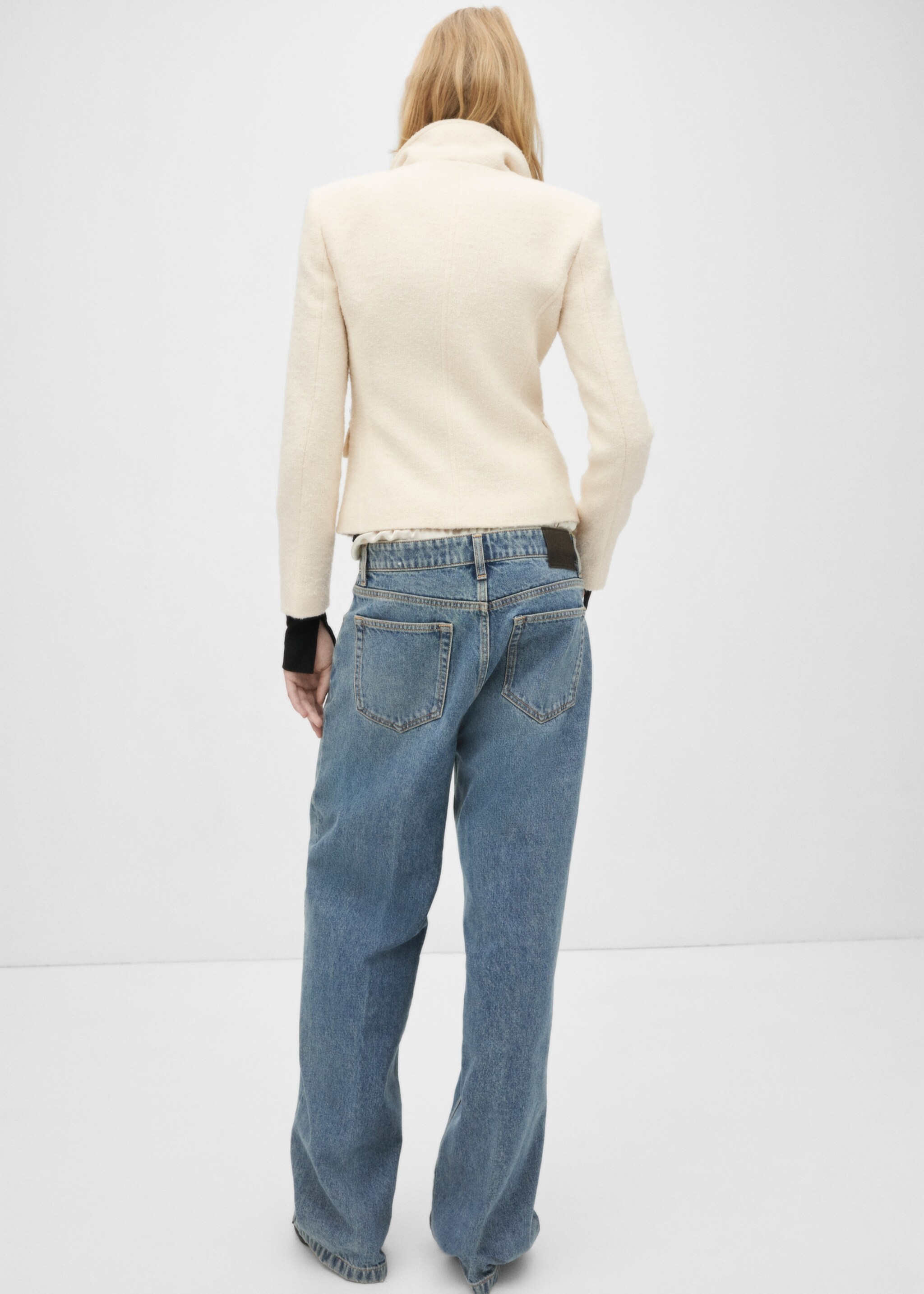 Low waist wide leg jeans - Reverse of the article, Medium Blue. Ref: 77086354-00.