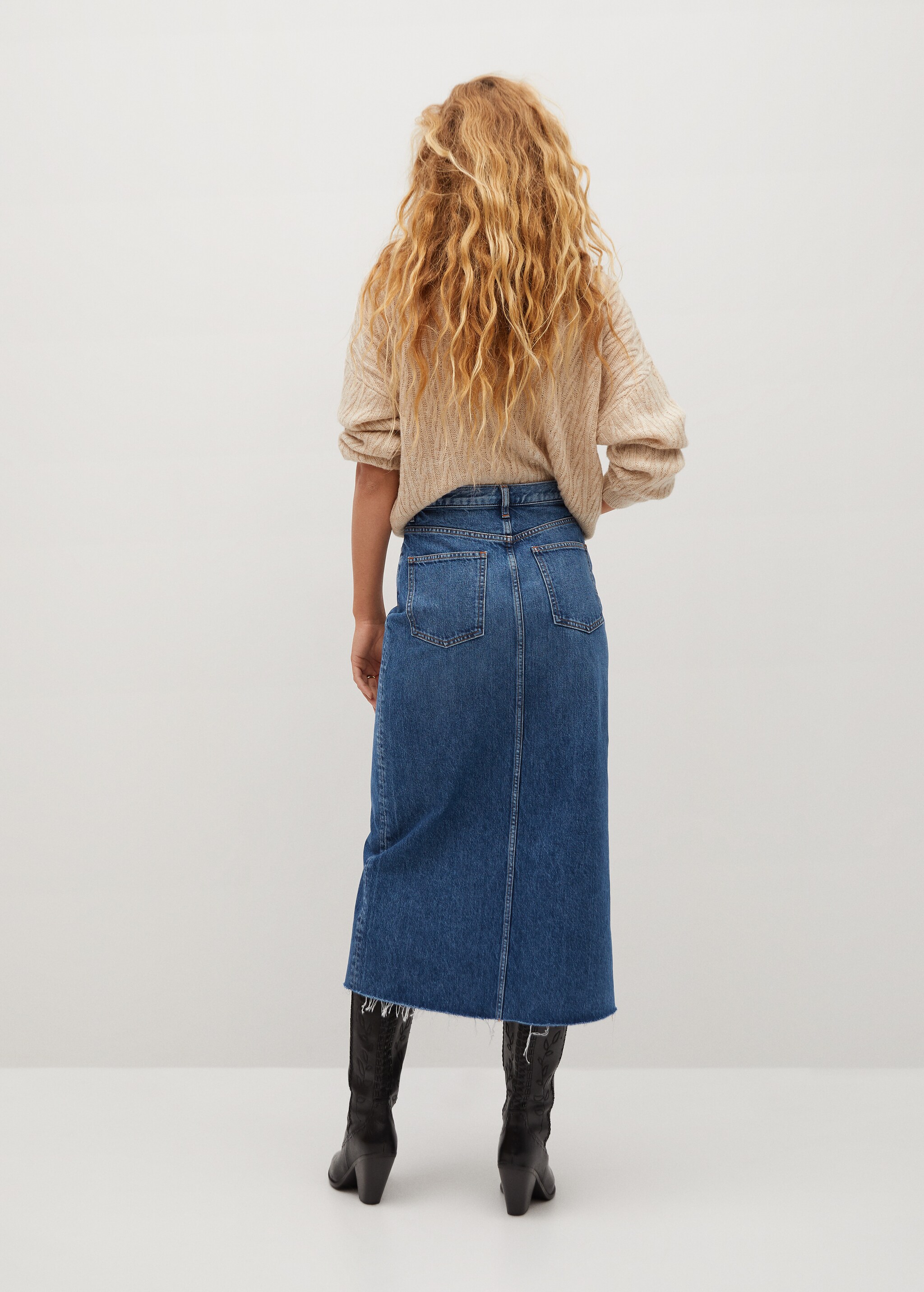 Falda midi denim - Reverso del artículo