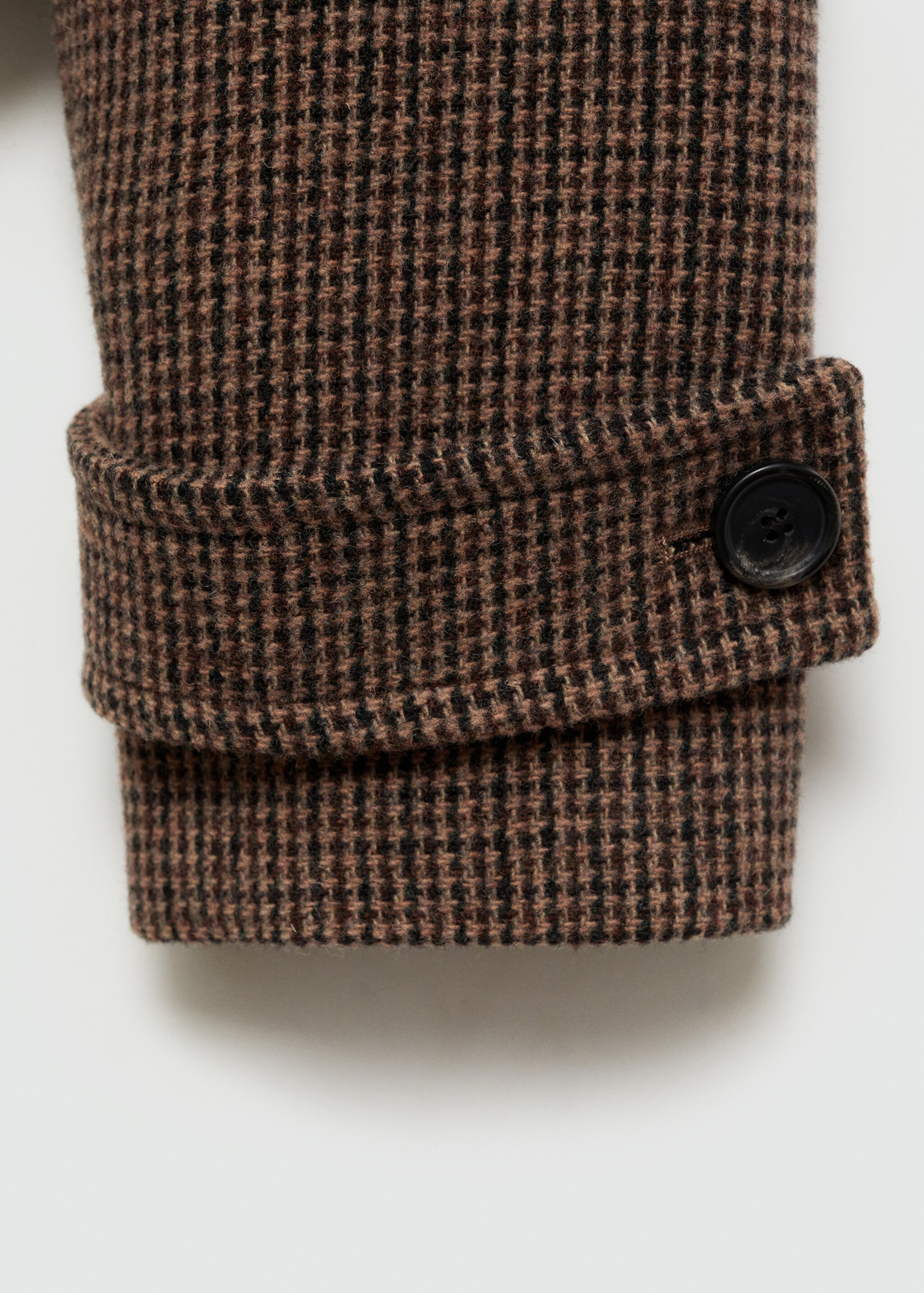 Micro-houndstooth wool jacket - Details of the article 0, Brown. Ref: 77086723-00.