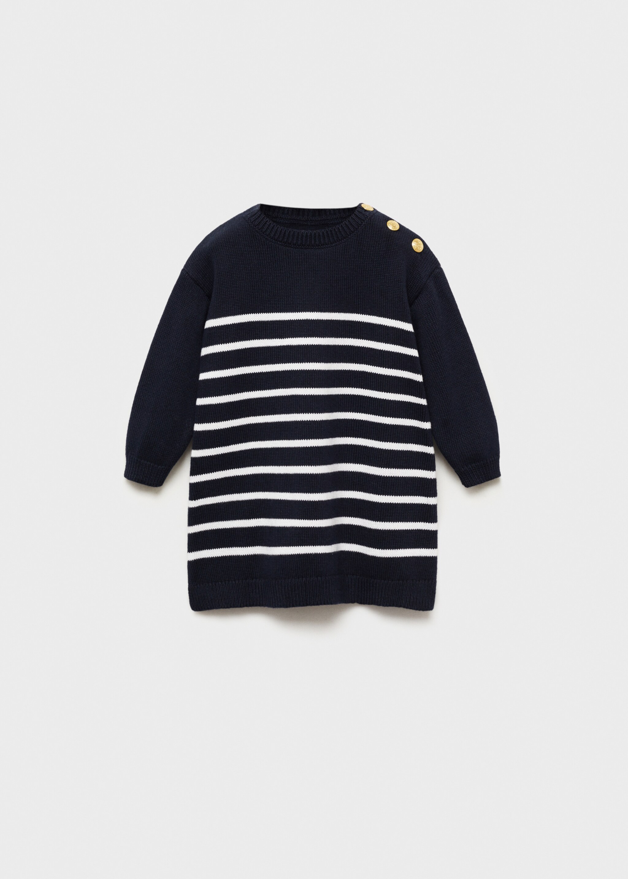 Striped sweater dress - Article without model, Dark Navy. Ref: 77086727-00.
