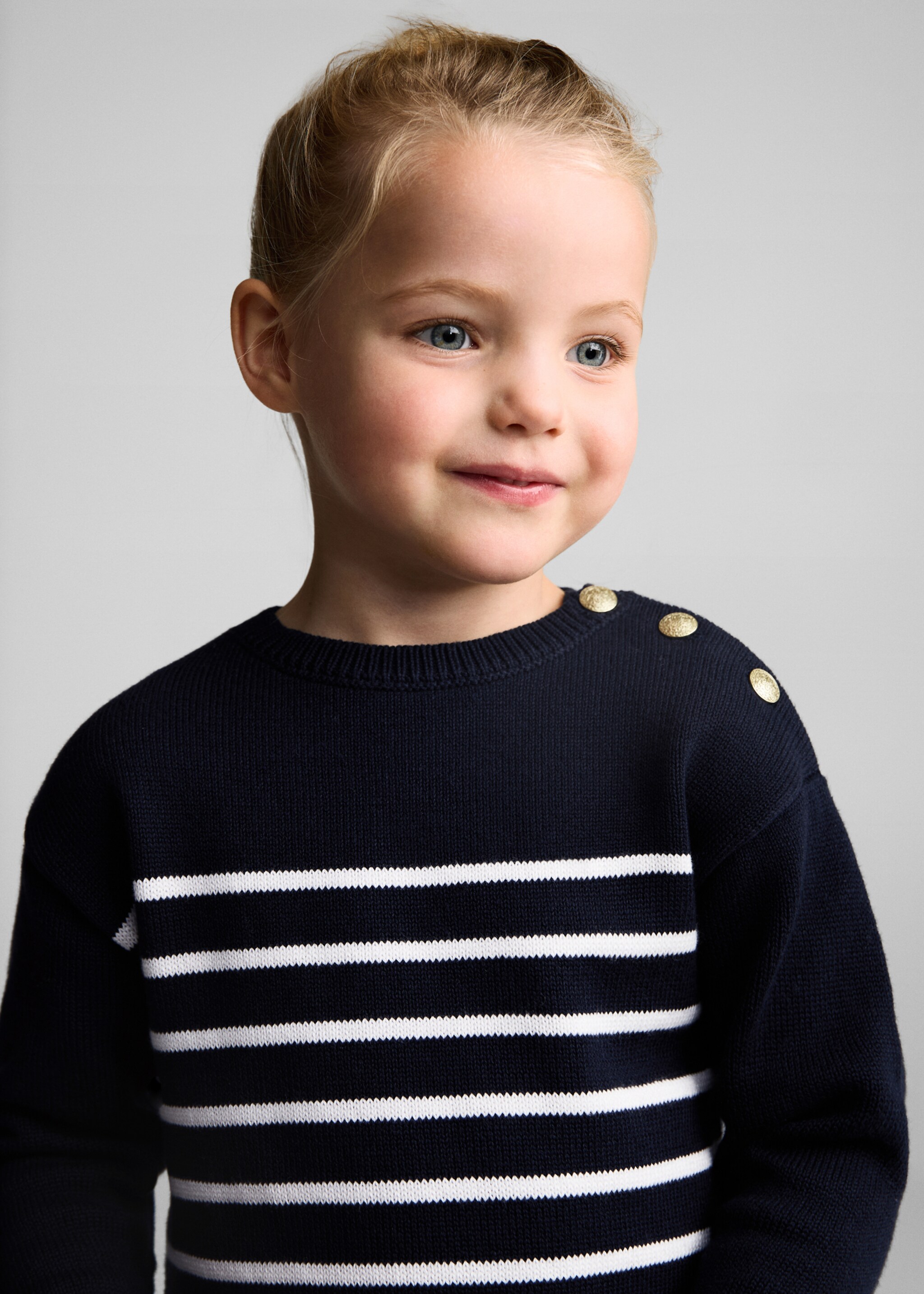 Striped sweater dress - Details of the article 1, Dark Navy. Ref: 77086727-00.
