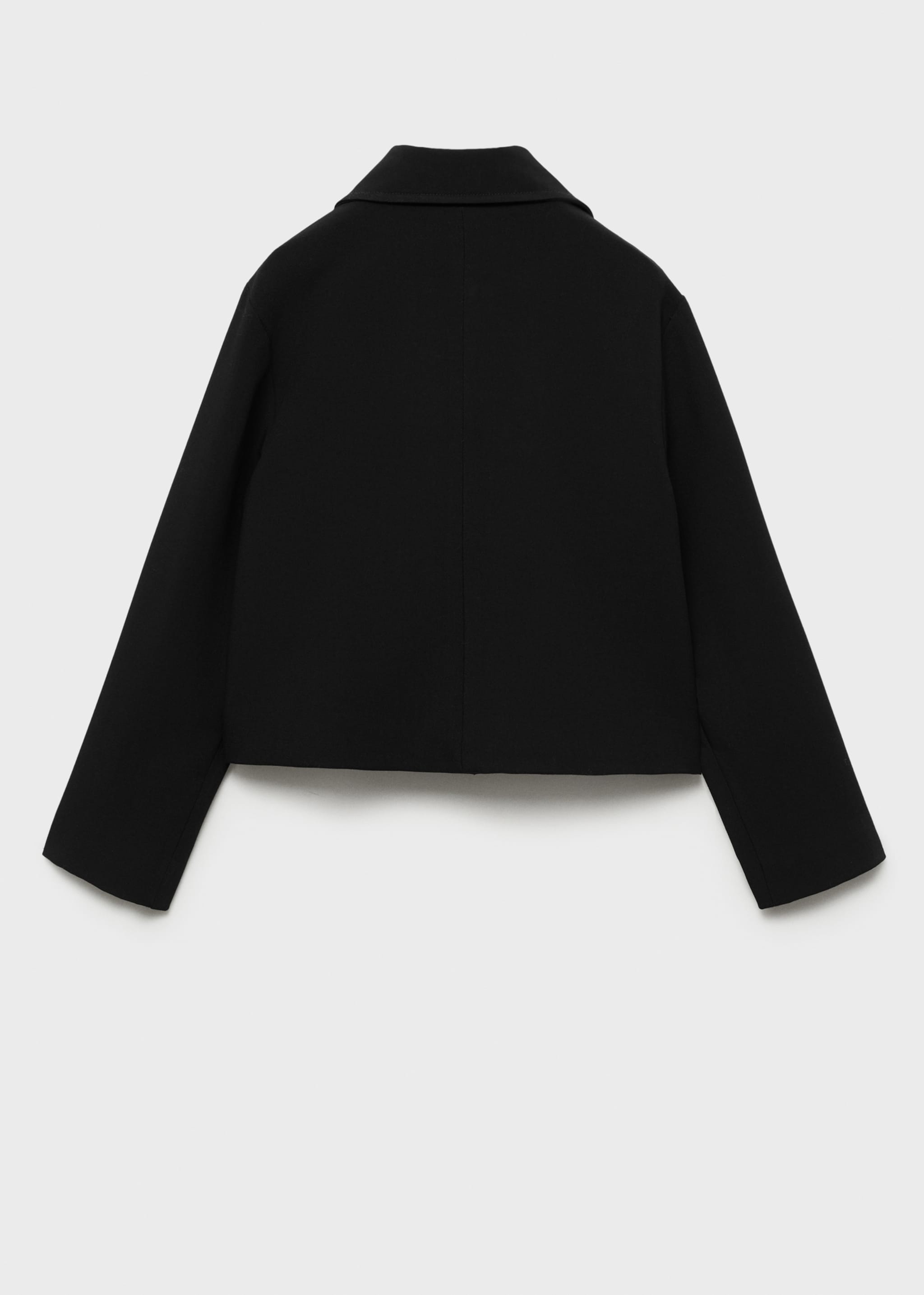 Jacke mit Knöpfen - Rückseite des Artikels, Schwarz. Ref: 77086733-00.