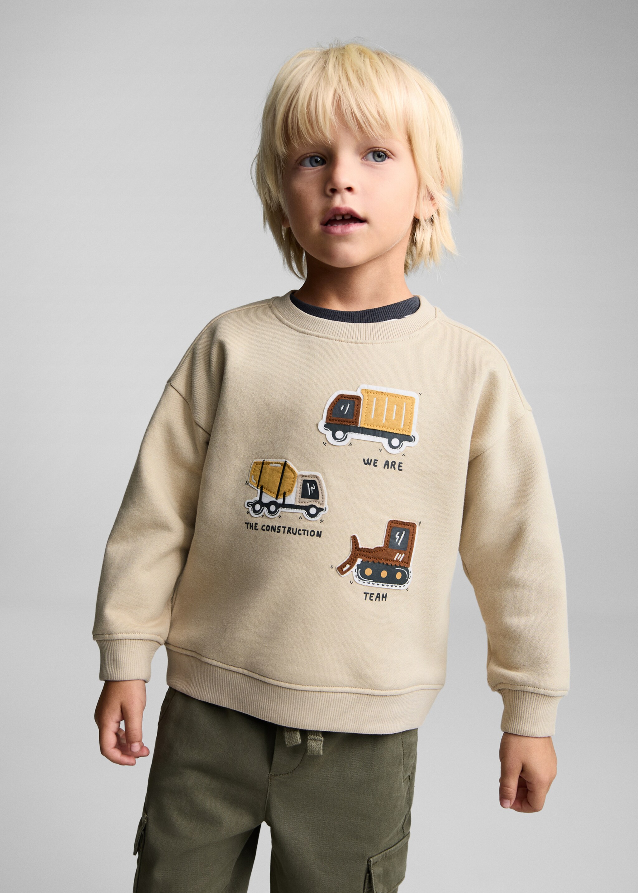 Path print sweatshirt - Medium plane, Sand. Ref: 77086735-00.