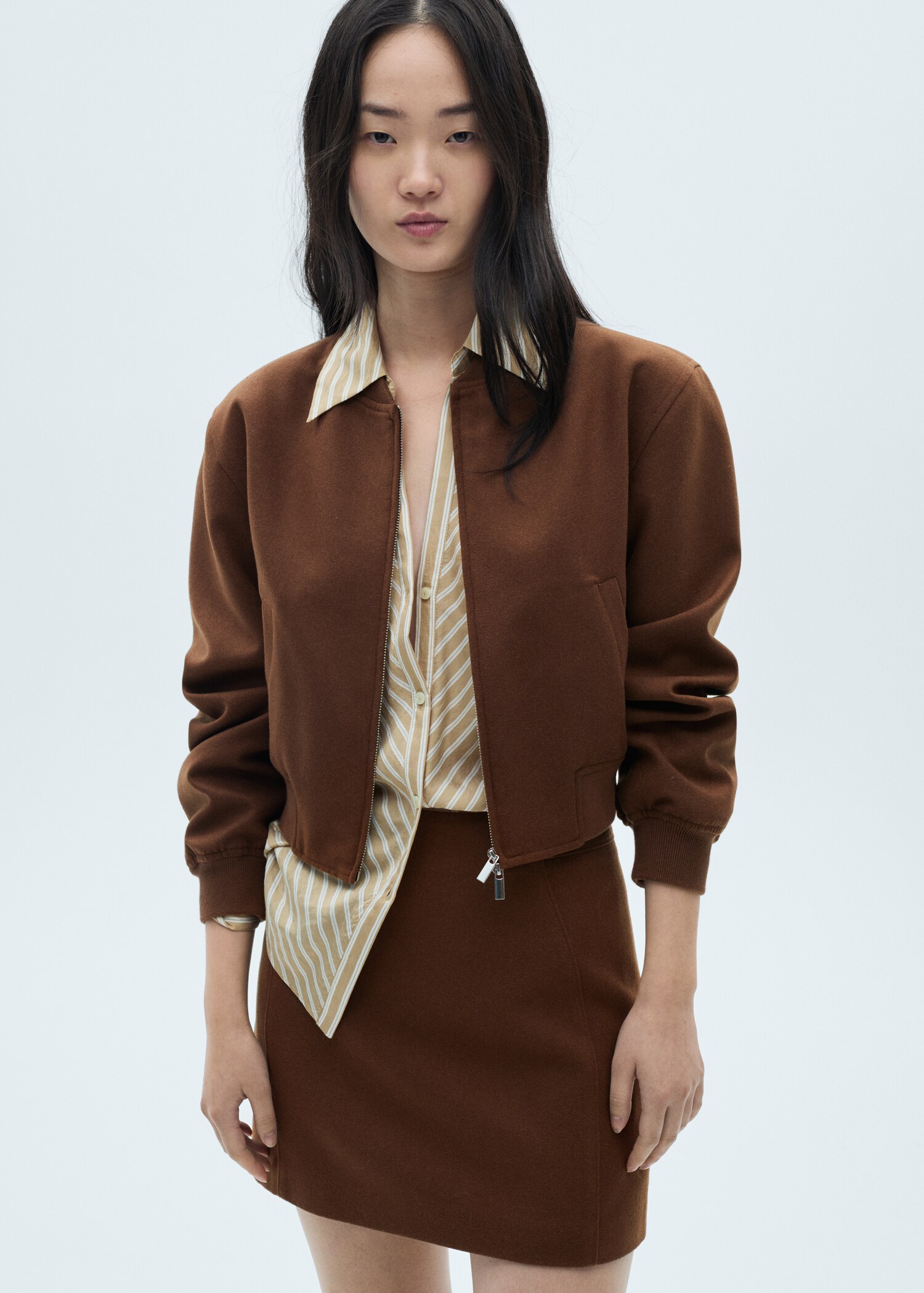 Bomberjacke aus Wolle - Mittlere Ansicht