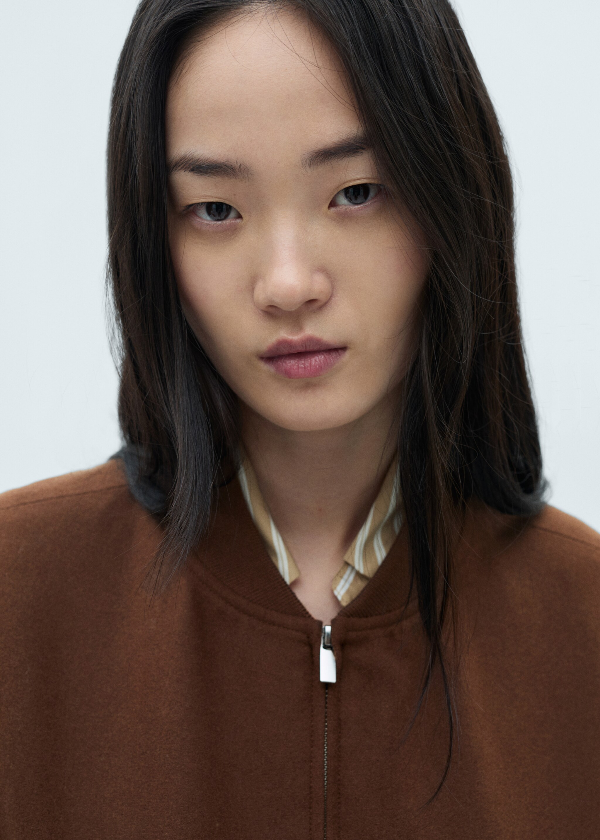 Bomberjacke aus Wolle - Detail des Artikels 1, Braun. Ref: 77086737-00.