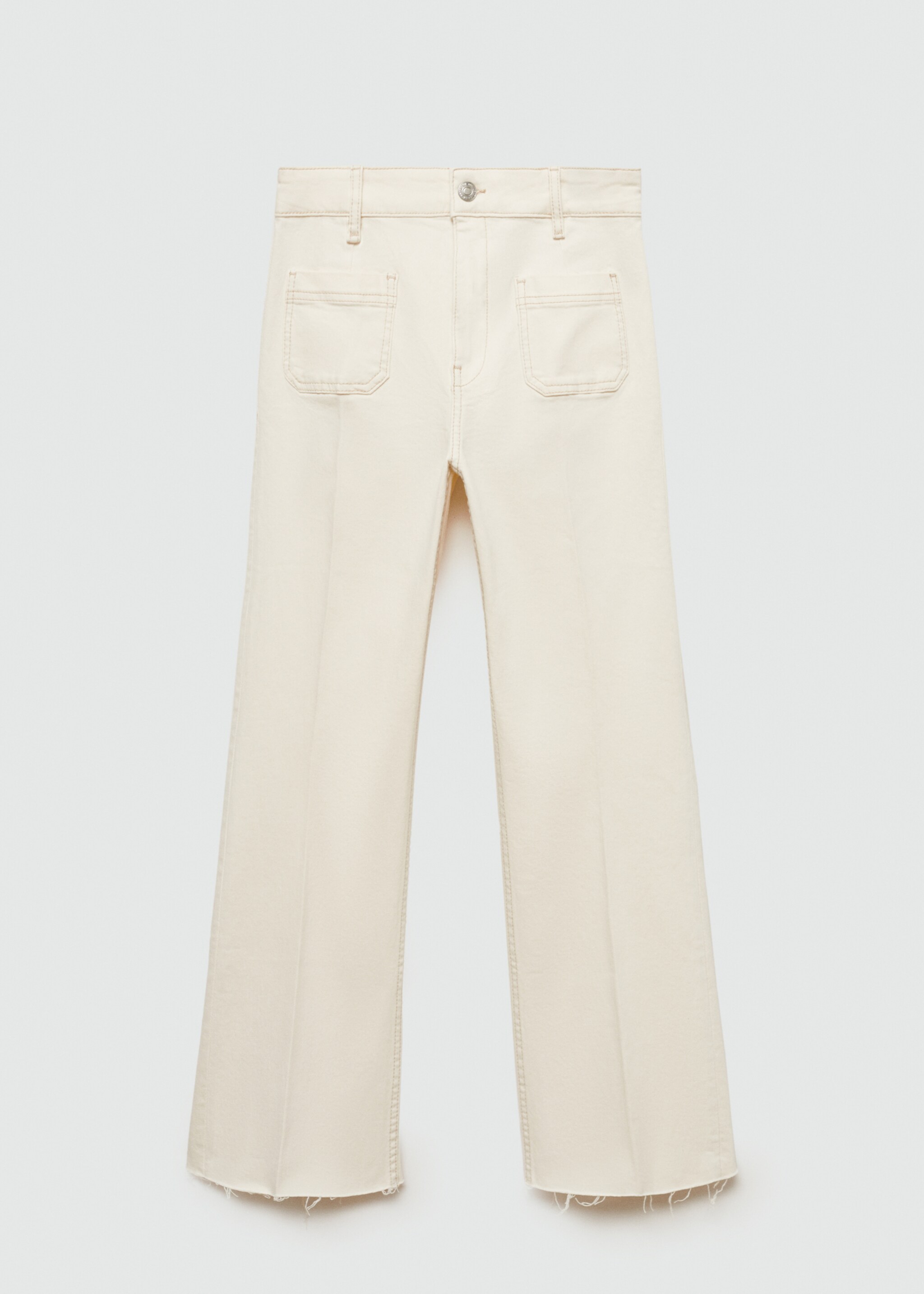 Jean flare crop poches - Article sans modèle, Blanc cassé. Ref: 77086738-00.