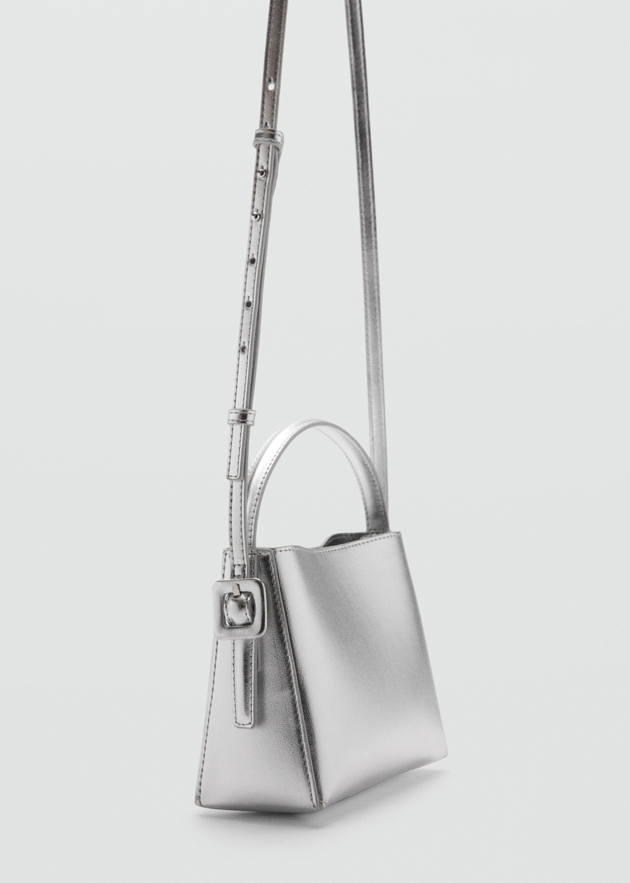 Metallic mini-shopper bag - Medium plane, Silver. Ref: 77086745-00.