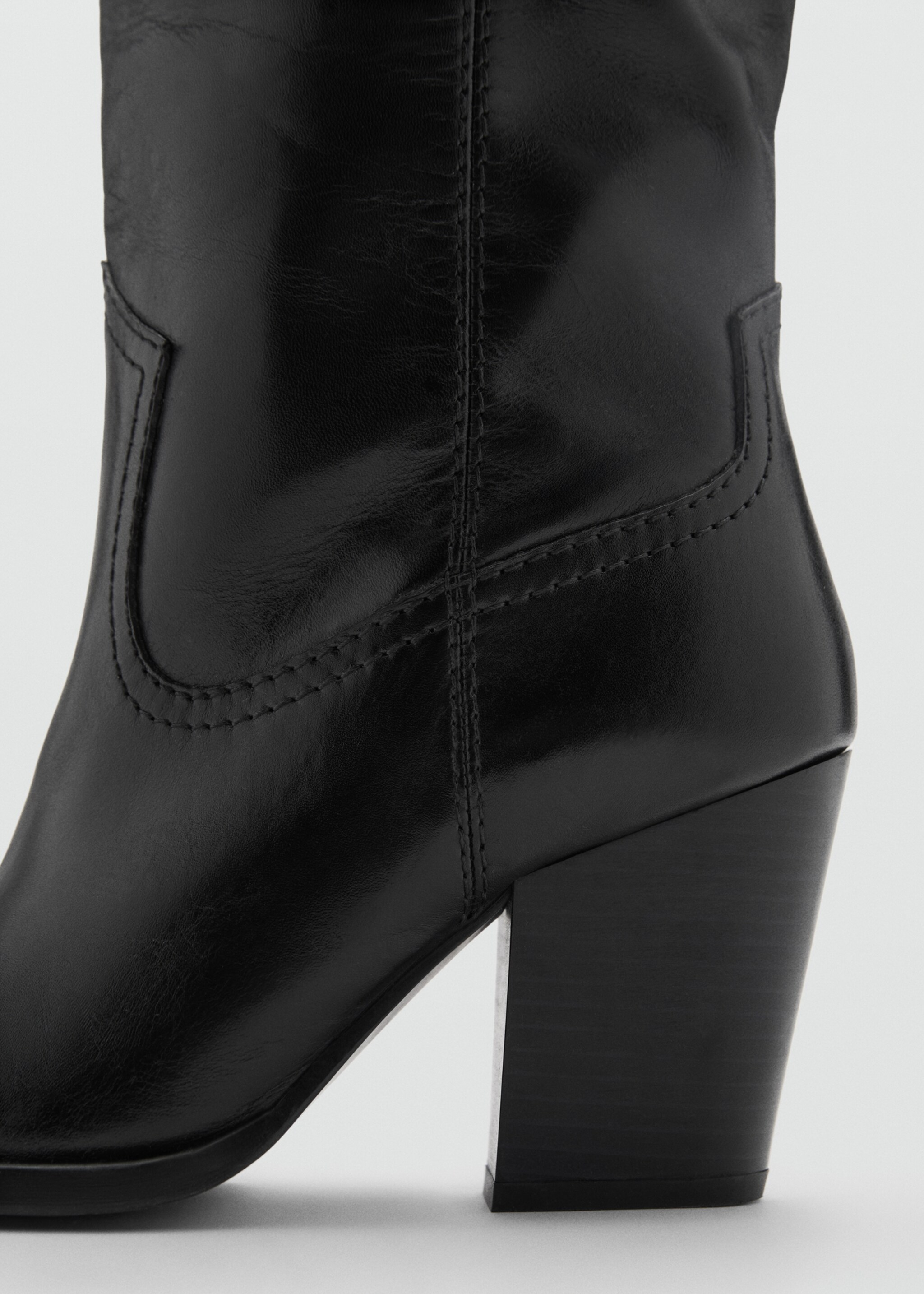 Cowboy leather boots - Details of the article 1, Black. Ref: 77086747-00.