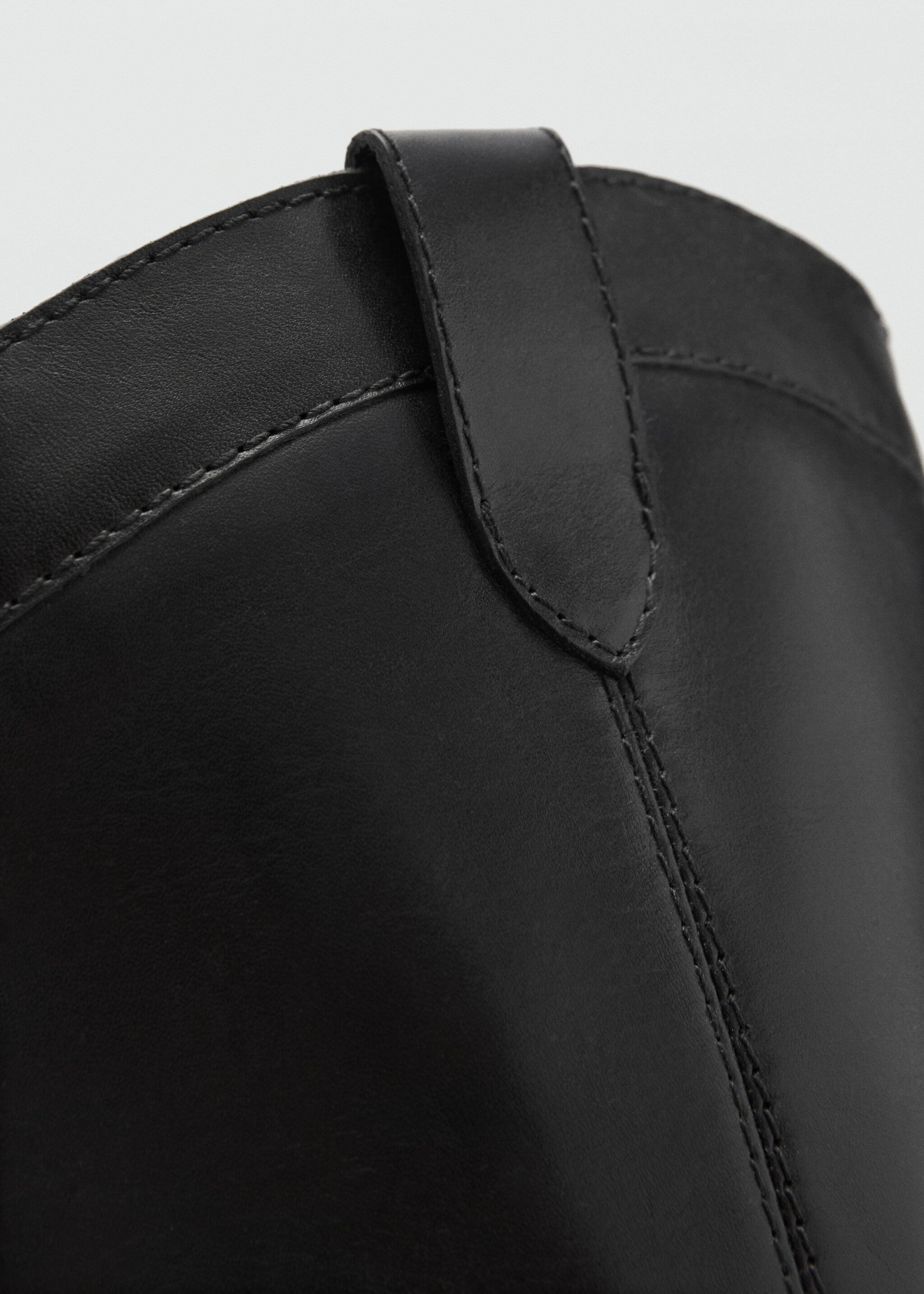 Cowboy leather boots - Details of the article 3, Black. Ref: 77086747-00.
