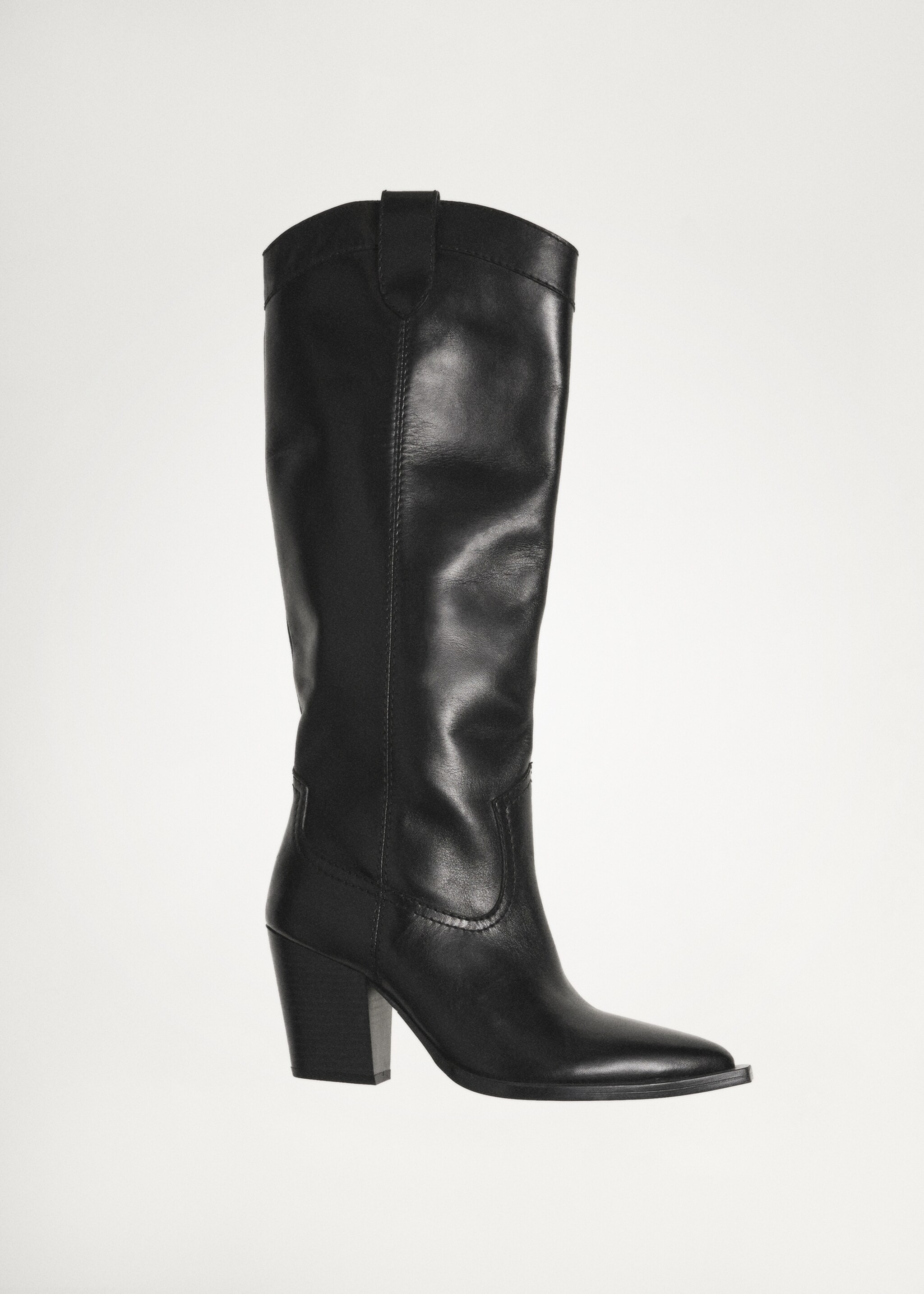 Cowboy leather boots - Details of the article 5, Black. Ref: 77086747-00.