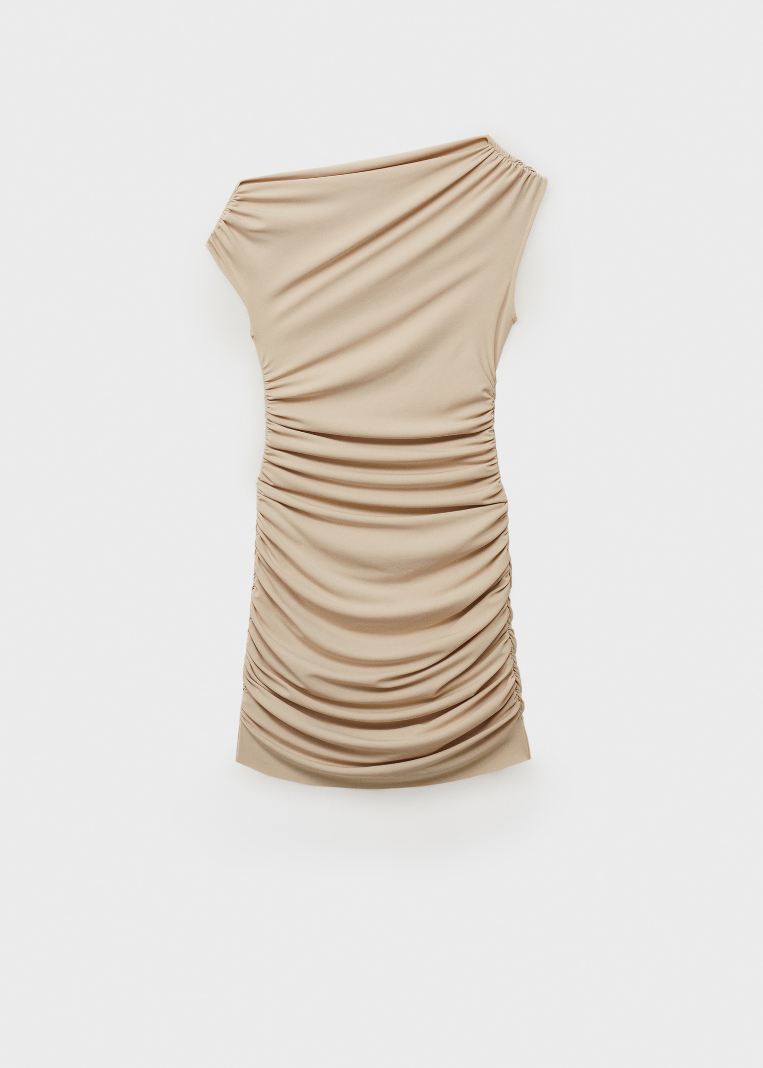 Asymmetrical pleated dress - Women | MANGO OUTLET Romania Asymmetrical pleated dress - Women | MANGO OUTLET Romania