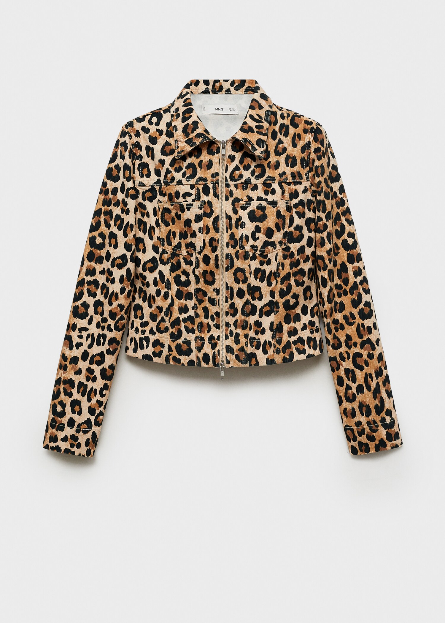 Jacke mit Doppelreißverschluss und Leopardenmuster - Artikel ohne Model