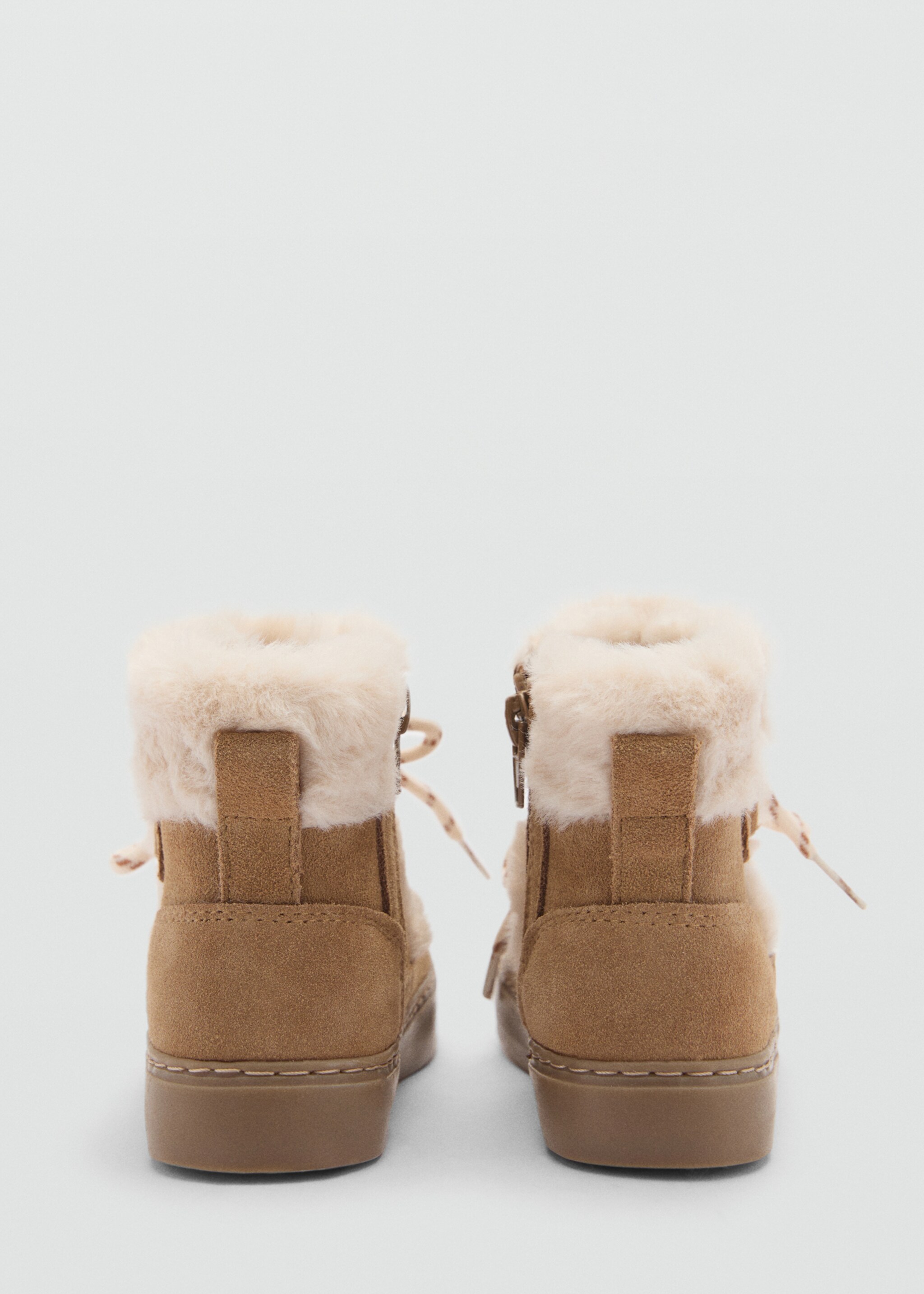 Fur leather ankle boots - Details of the article 2, Coffee. Ref: 77087116-00.