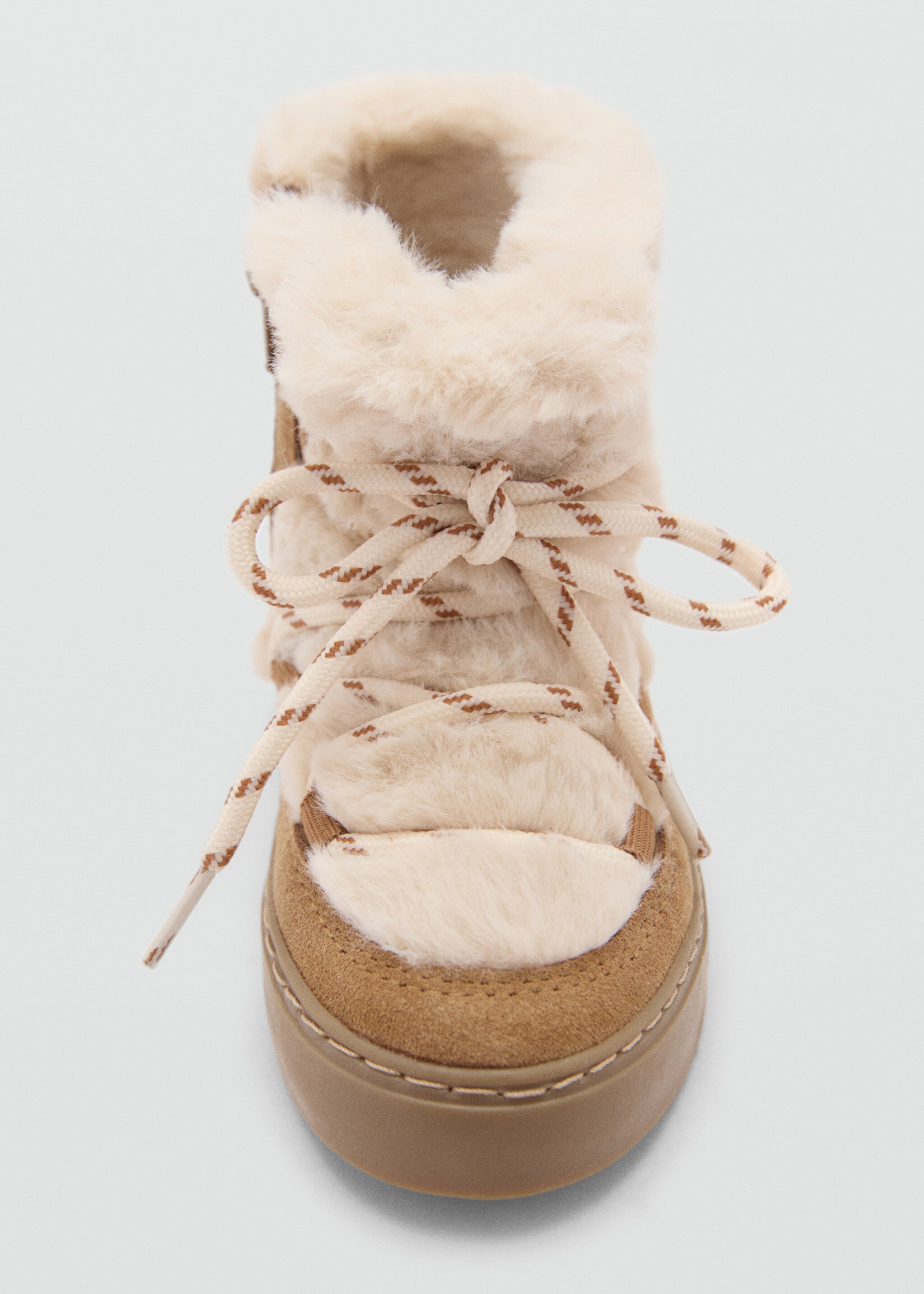 Fur leather ankle boots - Details of the article 3, Coffee. Ref: 77087116-00.