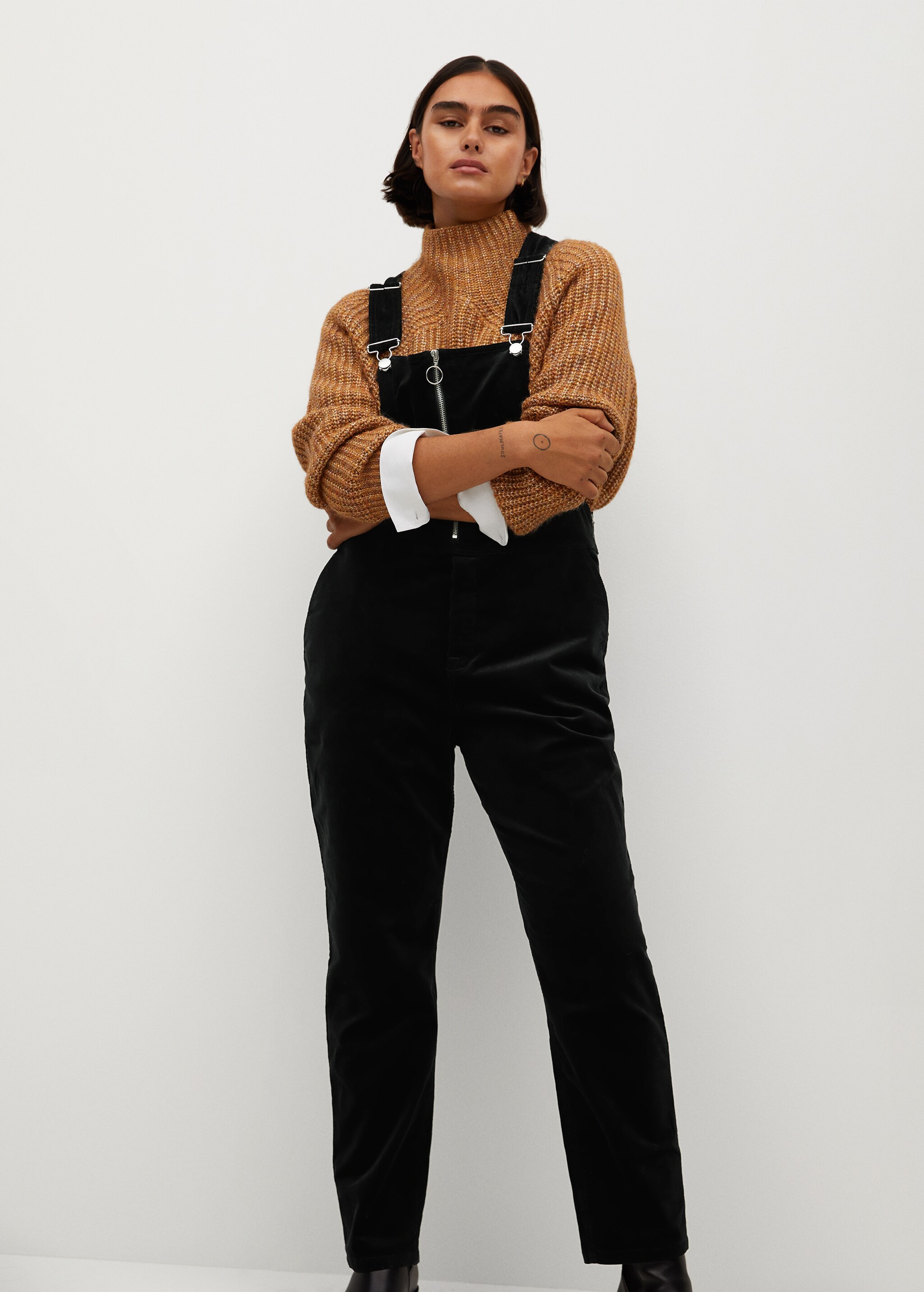 Long corduroy dungarees - Medium plane