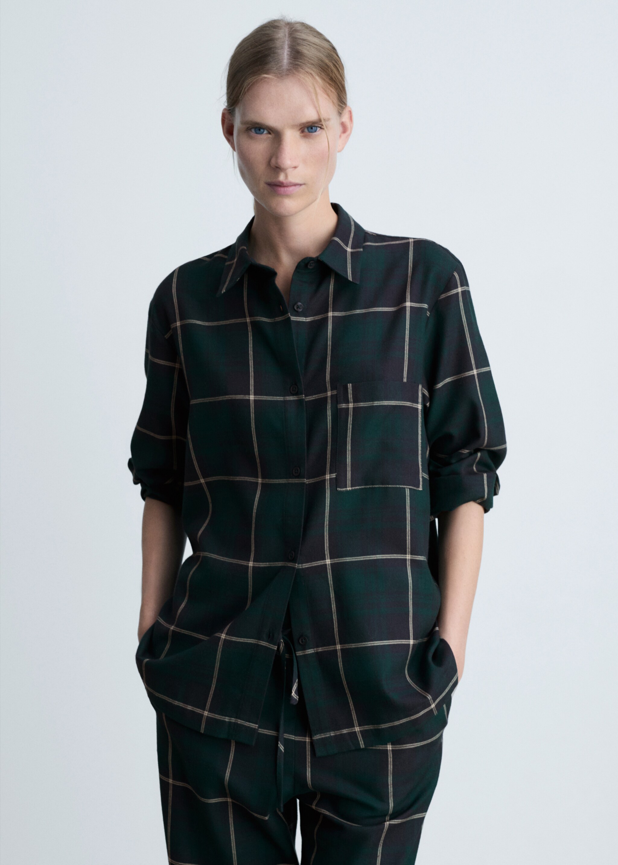 Check flannel pyjama shirt - Medium plane