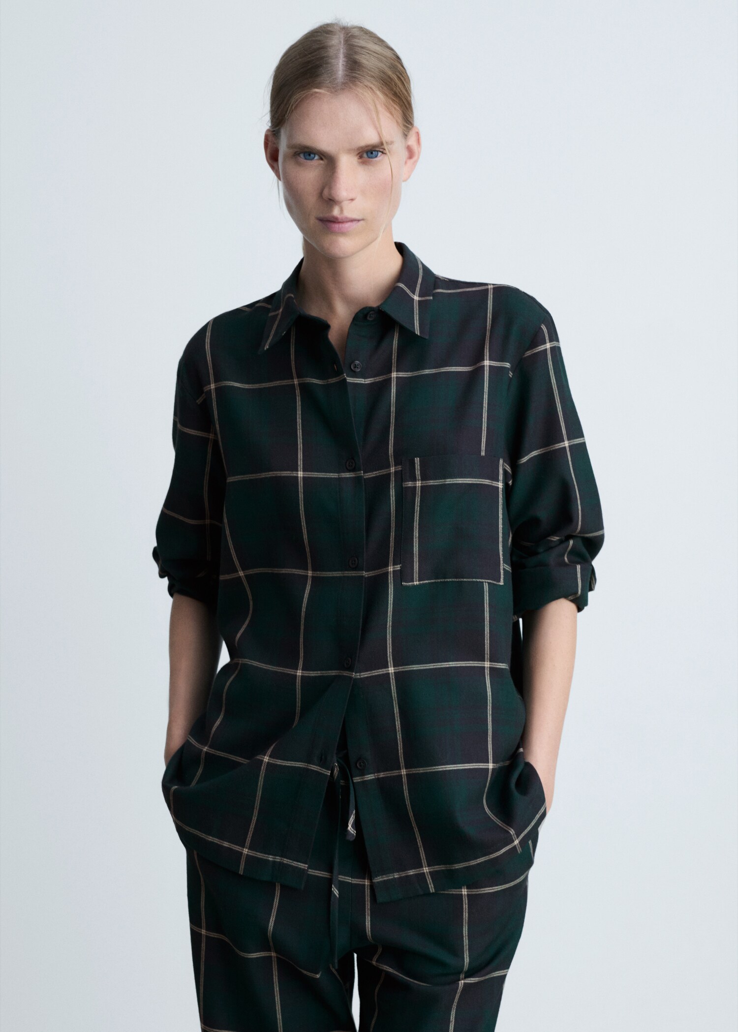 Check flannel pyjama shirt - Medium plane