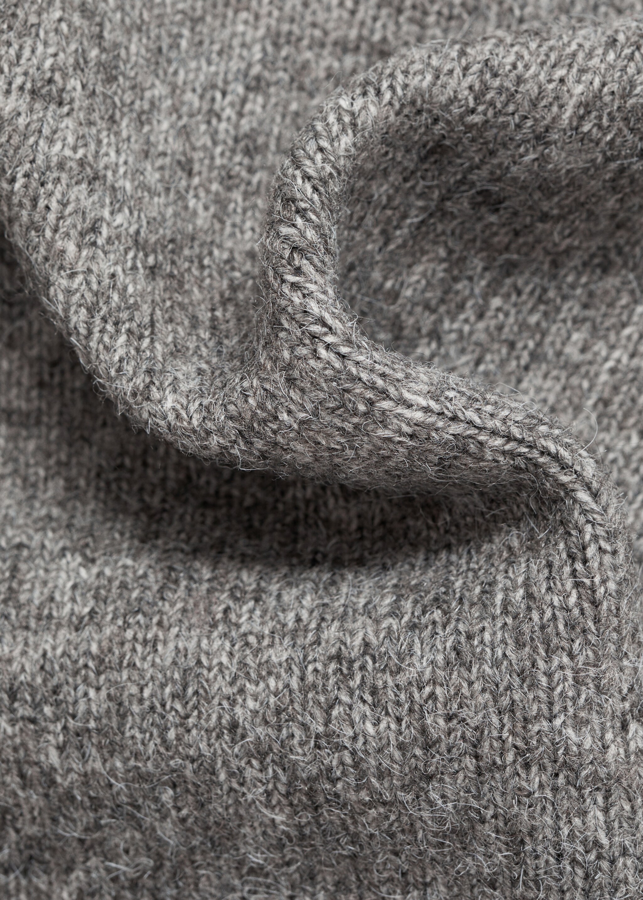 Knitted miniskirt - Details of the article 0, Charcoal. Ref: 77087658-00.