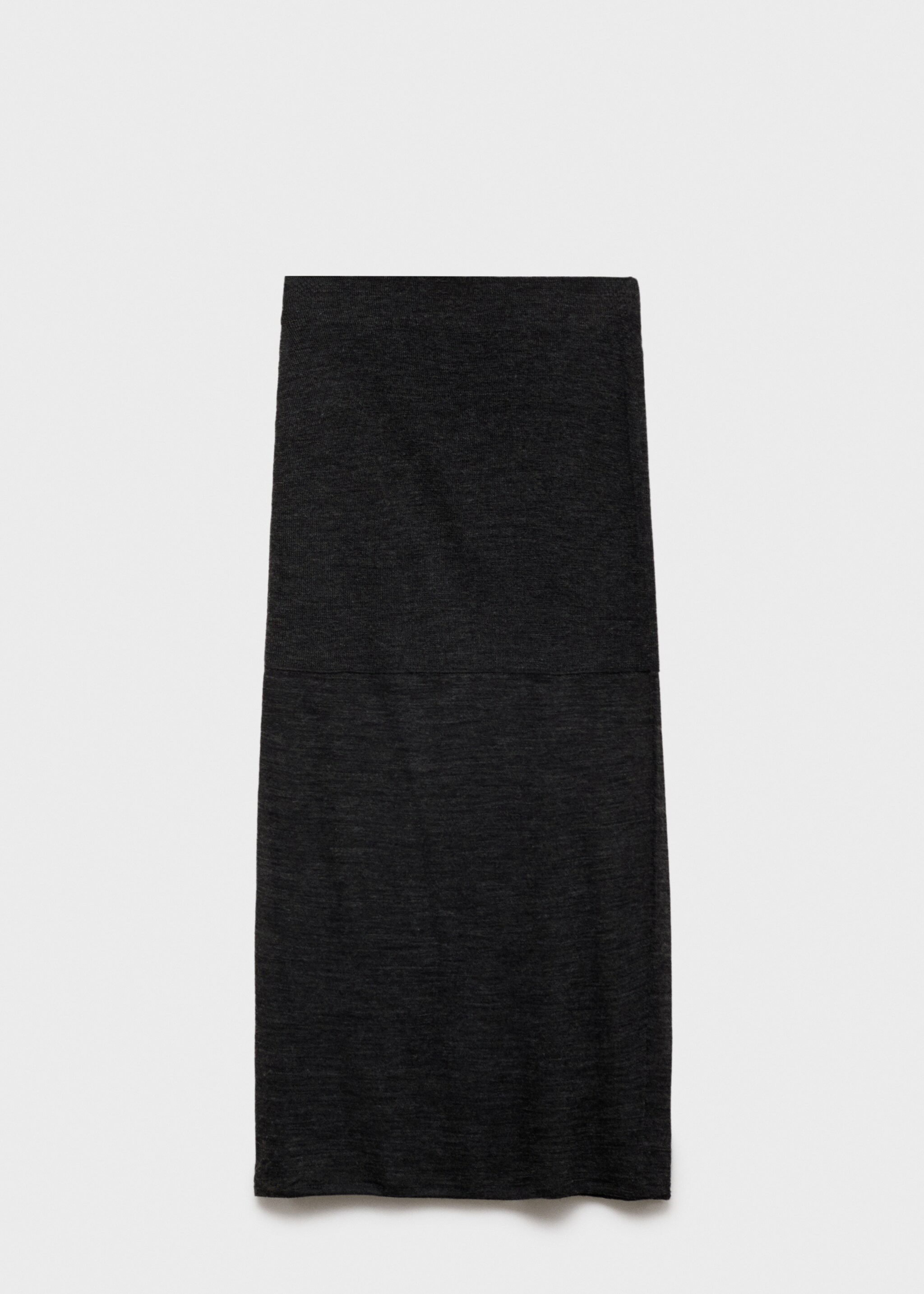 Semi-transparent knitted skirt - Article without model, Dark Heather Grey. Ref: 77087660-00.