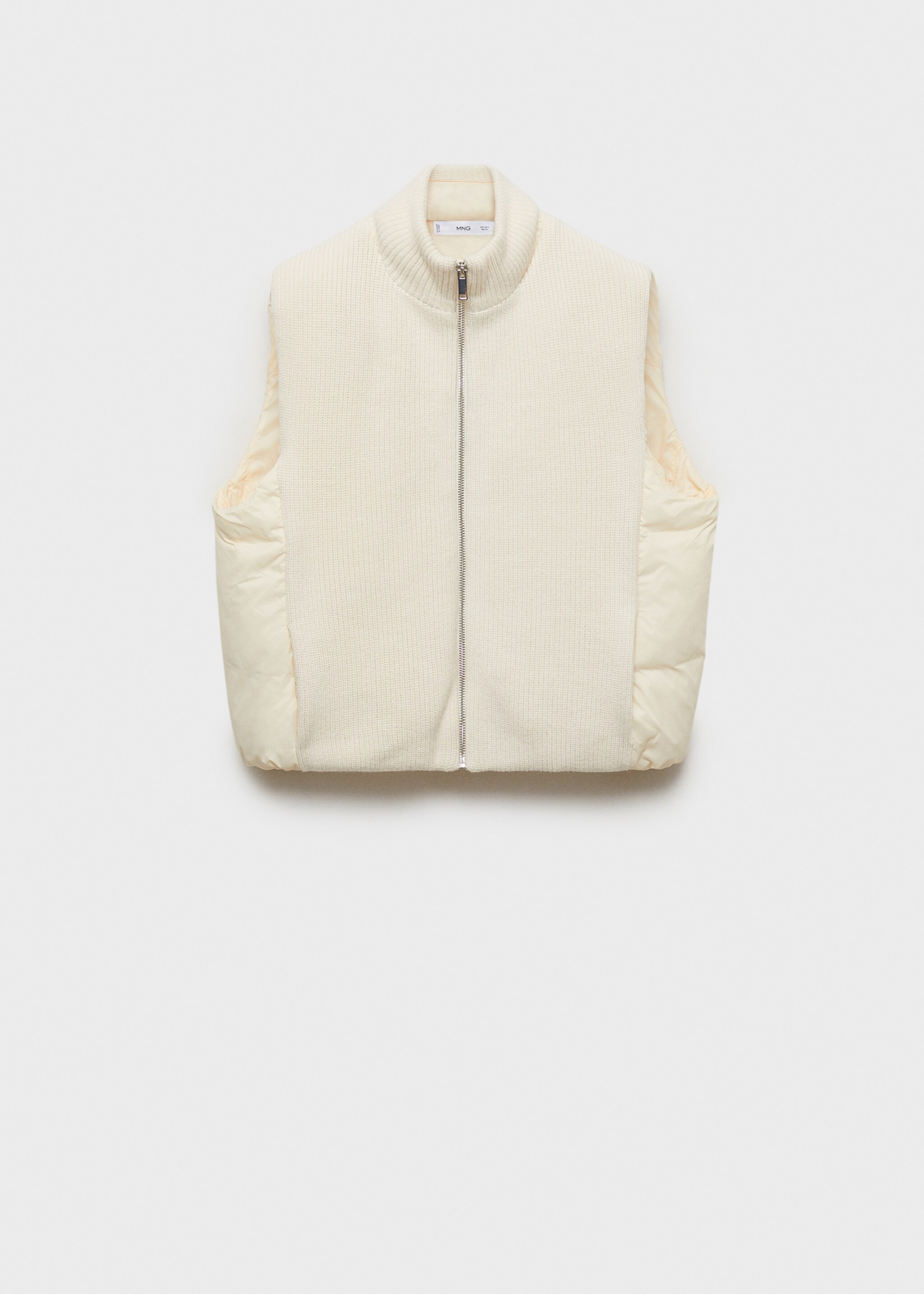 Kontrastierender Strickpullunder - Artikel ohne Model, Ecru. Ref: 77087662-00.