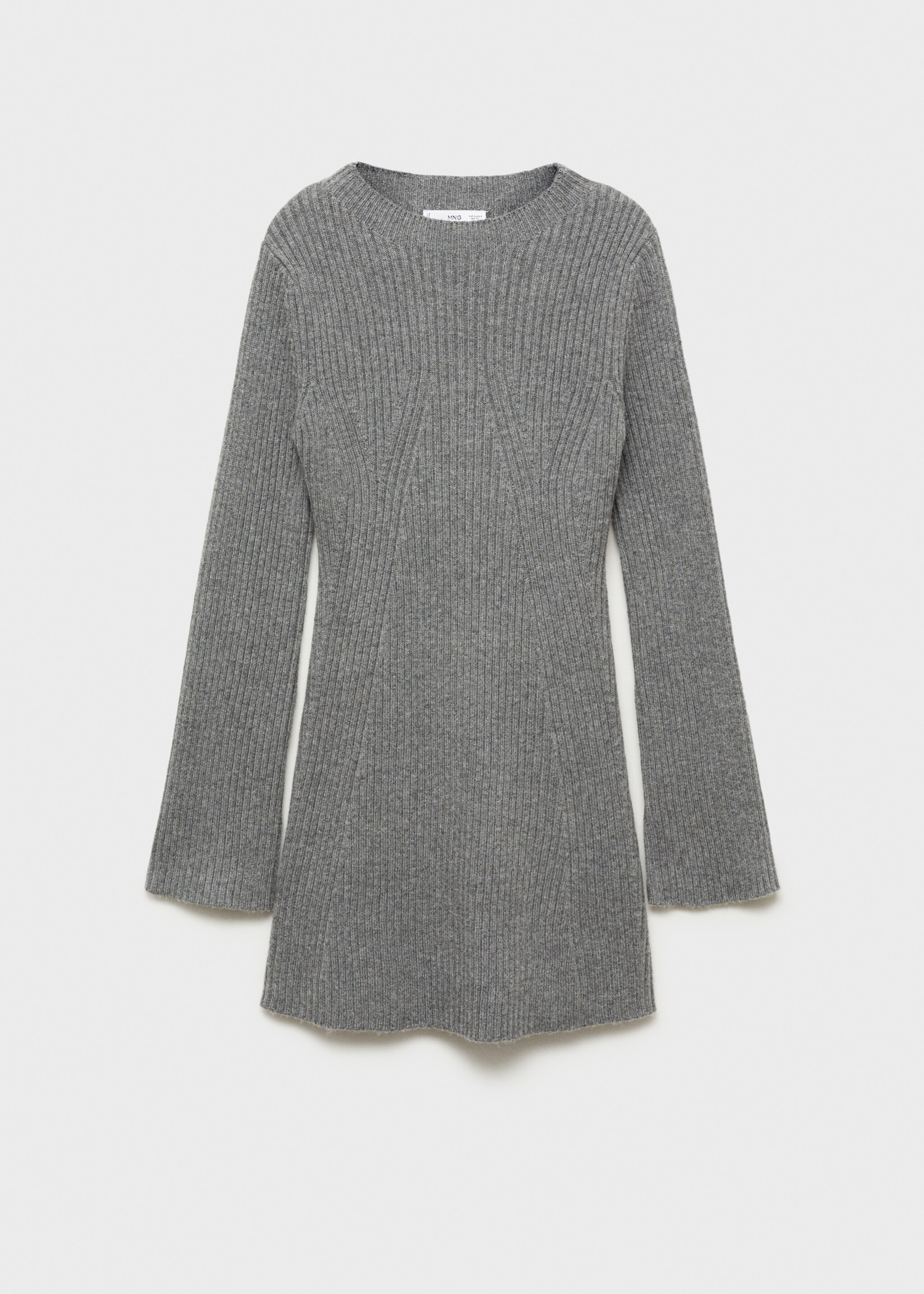 Ribbed short dress - Article without model, Medium Heather Grey. Ref: 77087663-00.