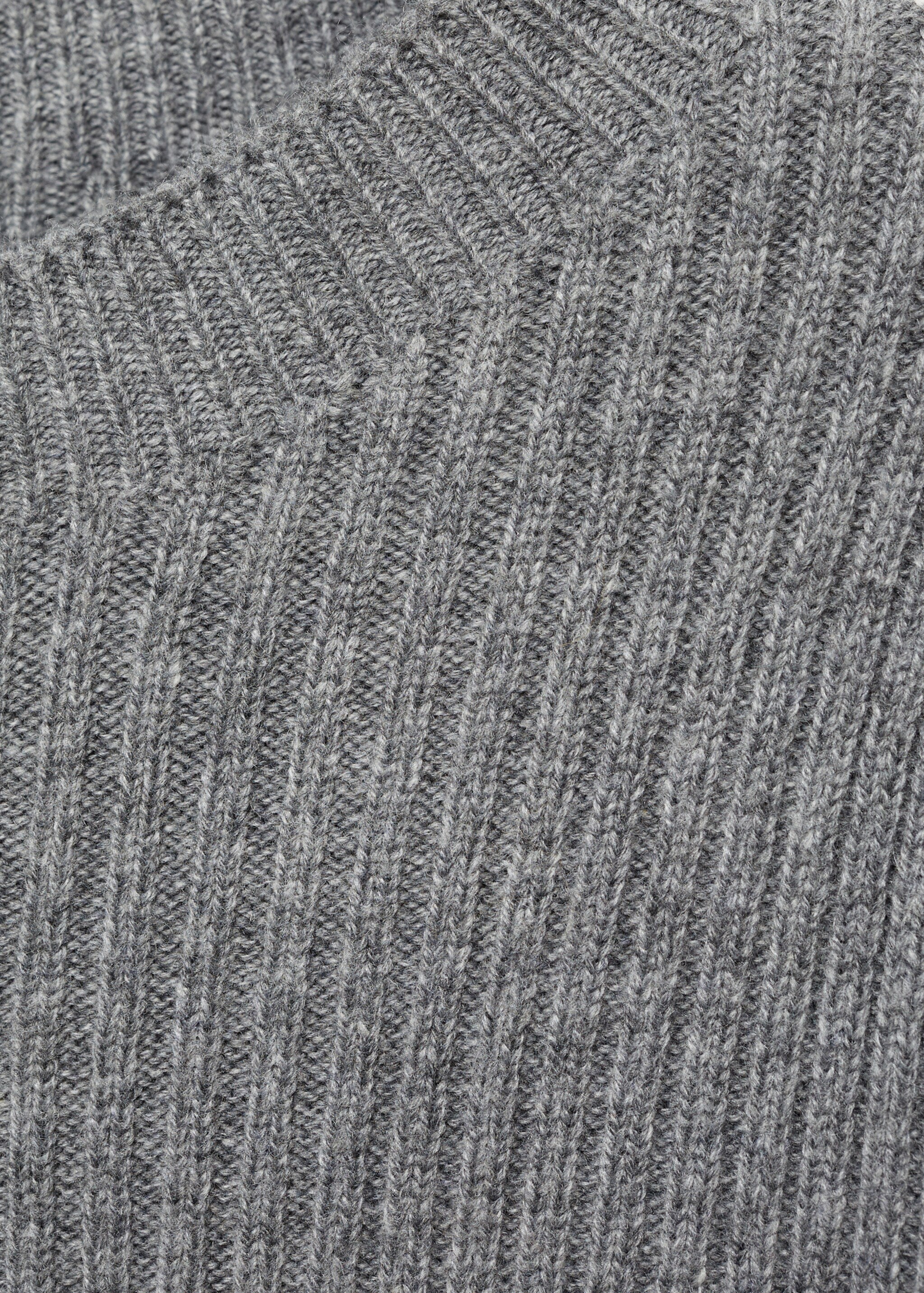Ribbed short dress - Details of the article 8, Medium Heather Grey. Ref: 77087663-00.