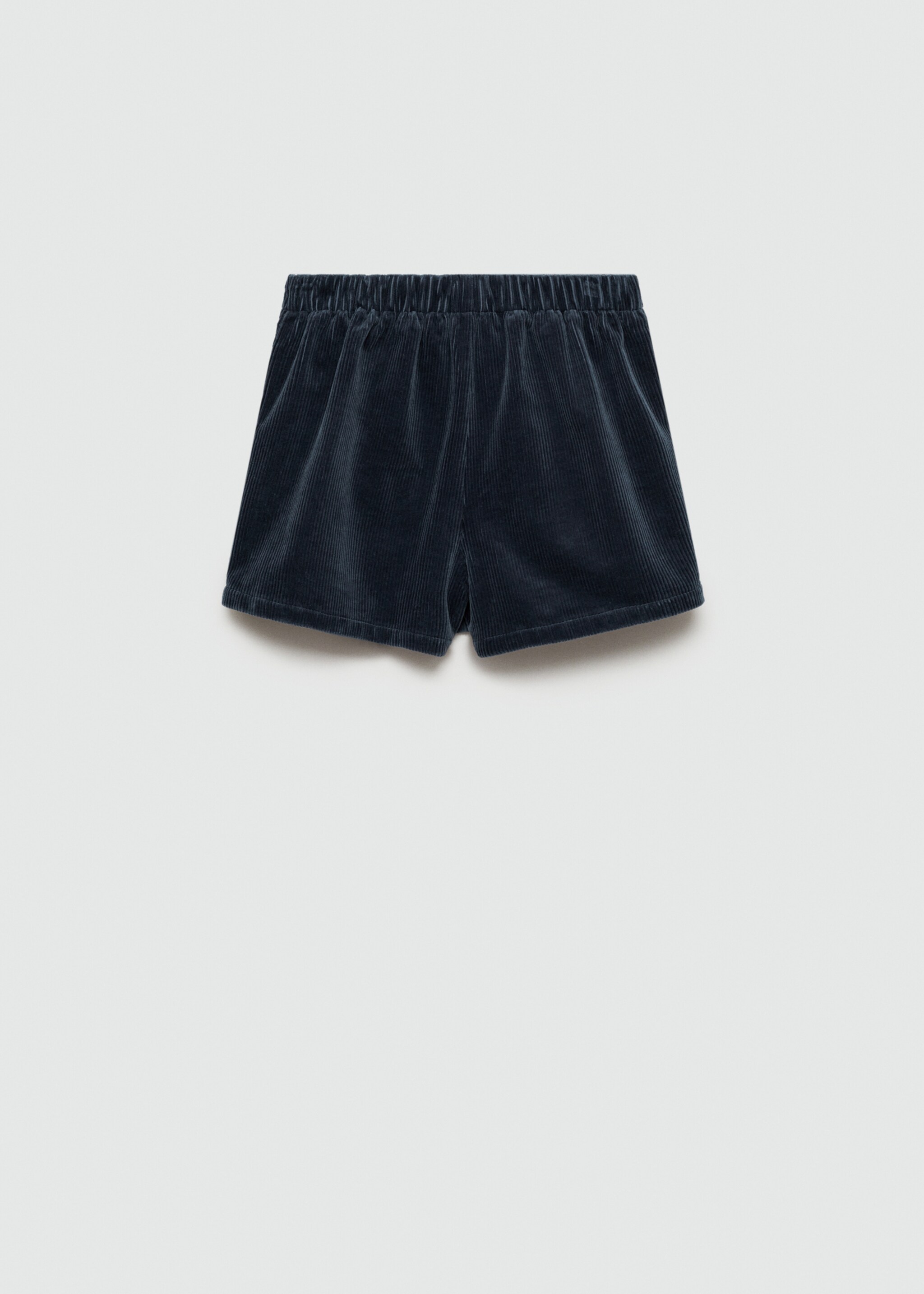 Jupe short velours côtelé - Verso de l’article, Bleu marine foncé. Ref: 77087665-00.