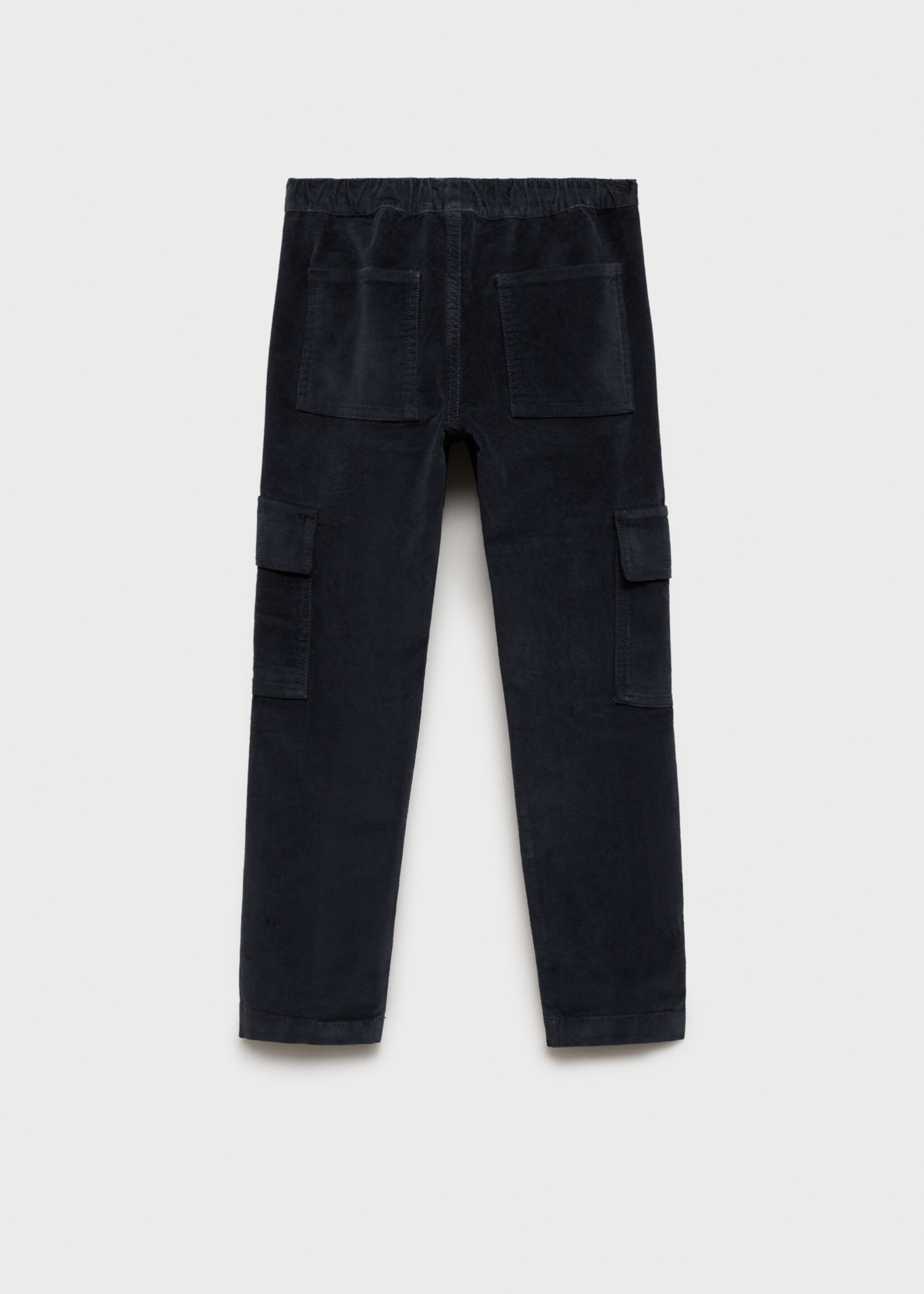 Corduroy cargo pants - Reverse of the article, Night Blue. Ref: 77087673-00.