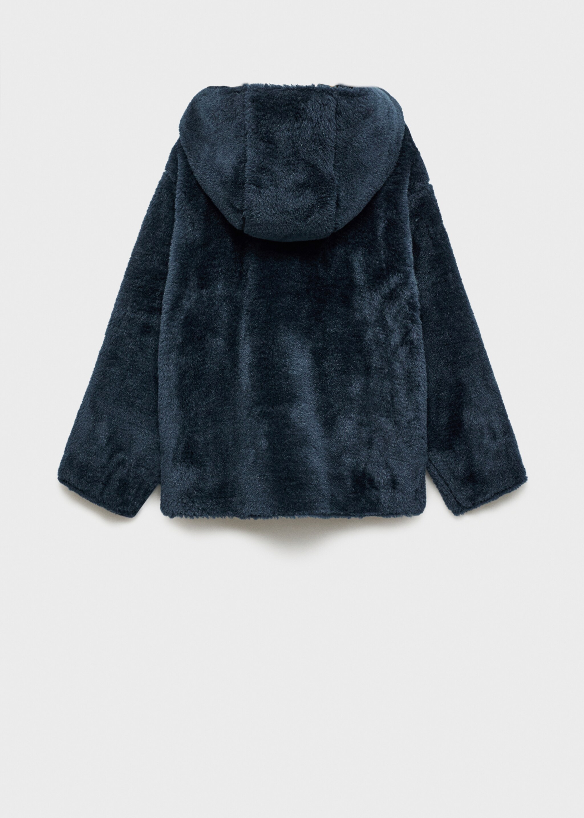 Fur-effect coat - Reverse of the article, Blue. Ref: 77087674-00.