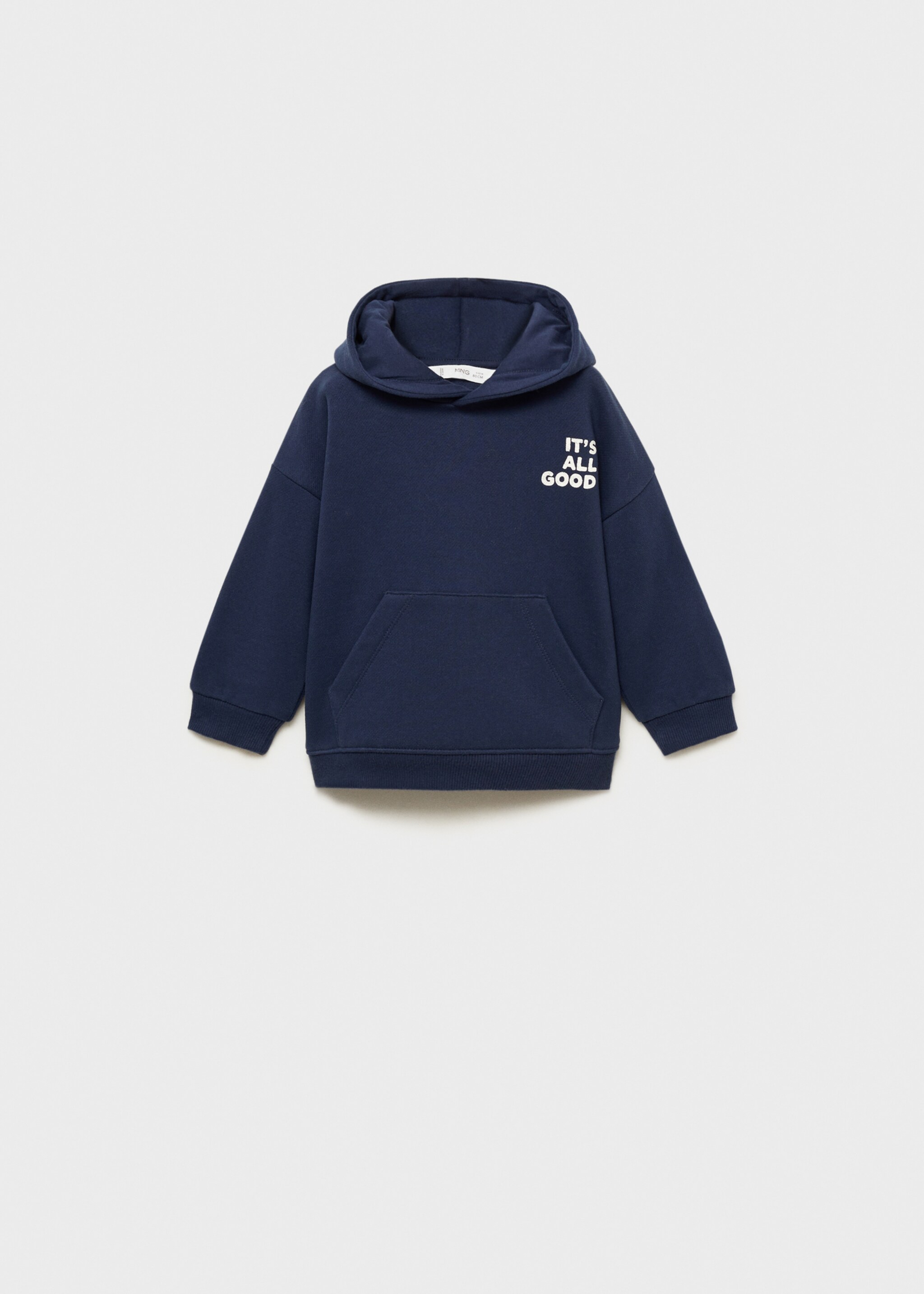 Printed message sweatshirt - Article without model, Dark Navy. Ref: 77087677-00.