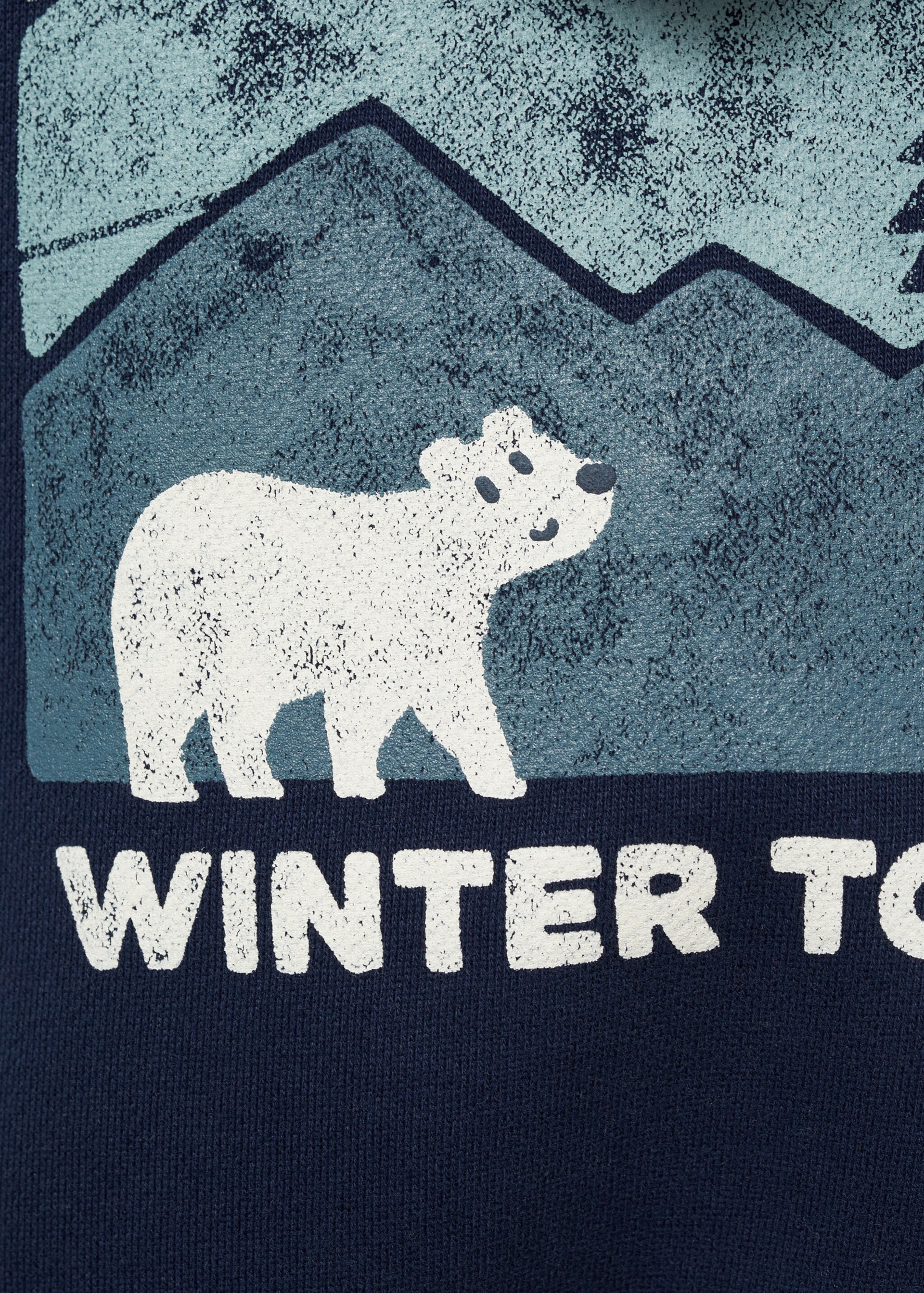 Printed message sweatshirt - Details of the article 0, Dark Navy. Ref: 77087677-00.