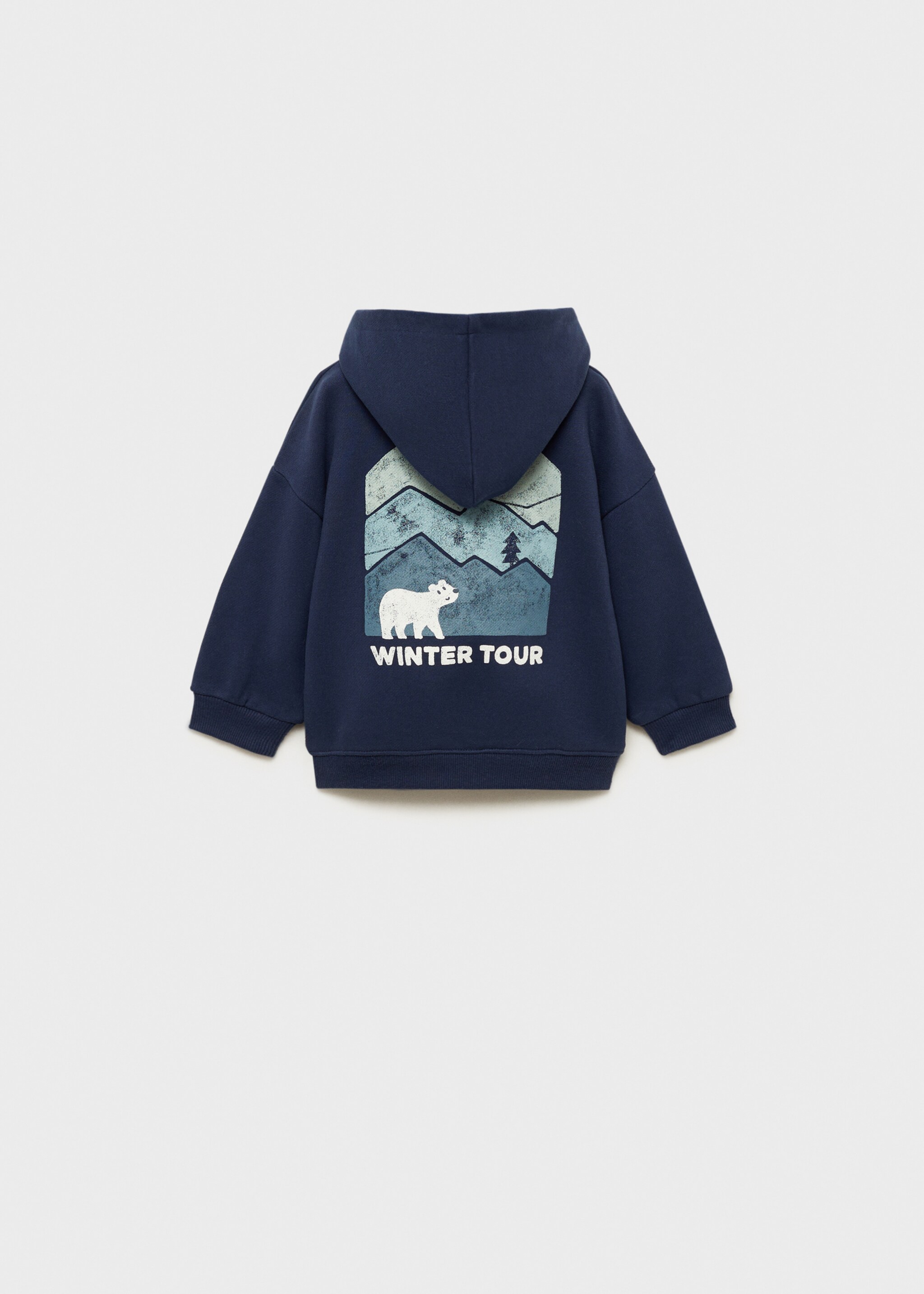 Printed message sweatshirt - Reverse of the article, Dark Navy. Ref: 77087677-00.