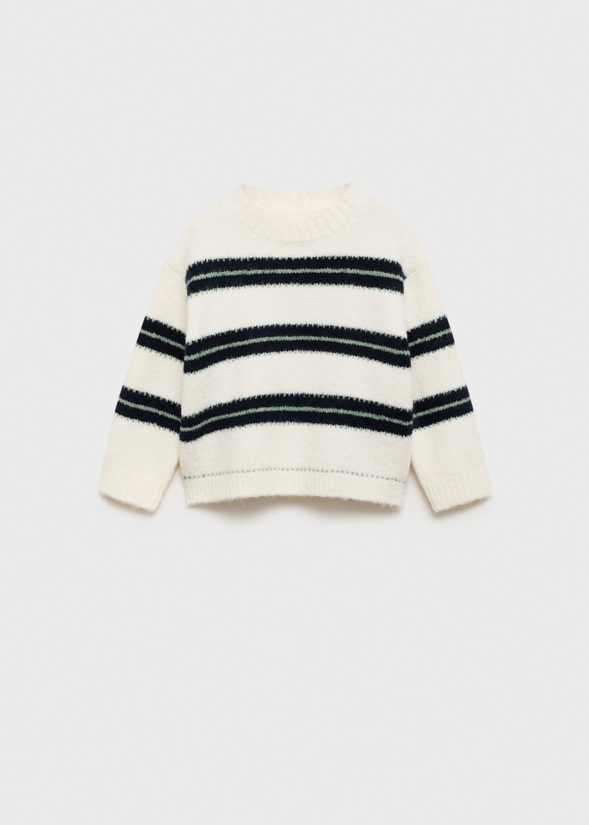 Knit striped sweater - Article without model, Ecru. Ref: 77087679-00.