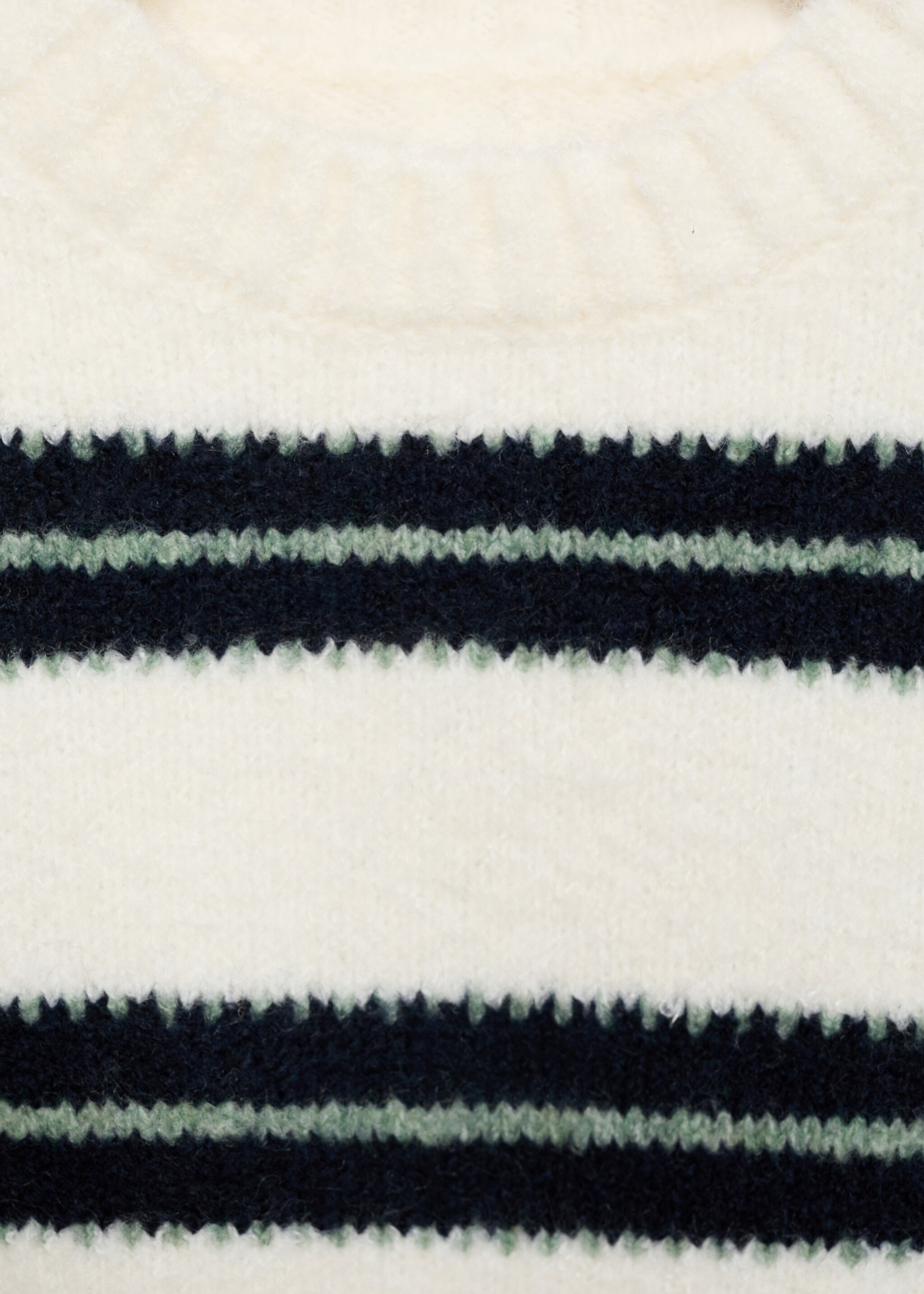 Knit striped sweater - Details of the article 8, Ecru. Ref: 77087679-00.