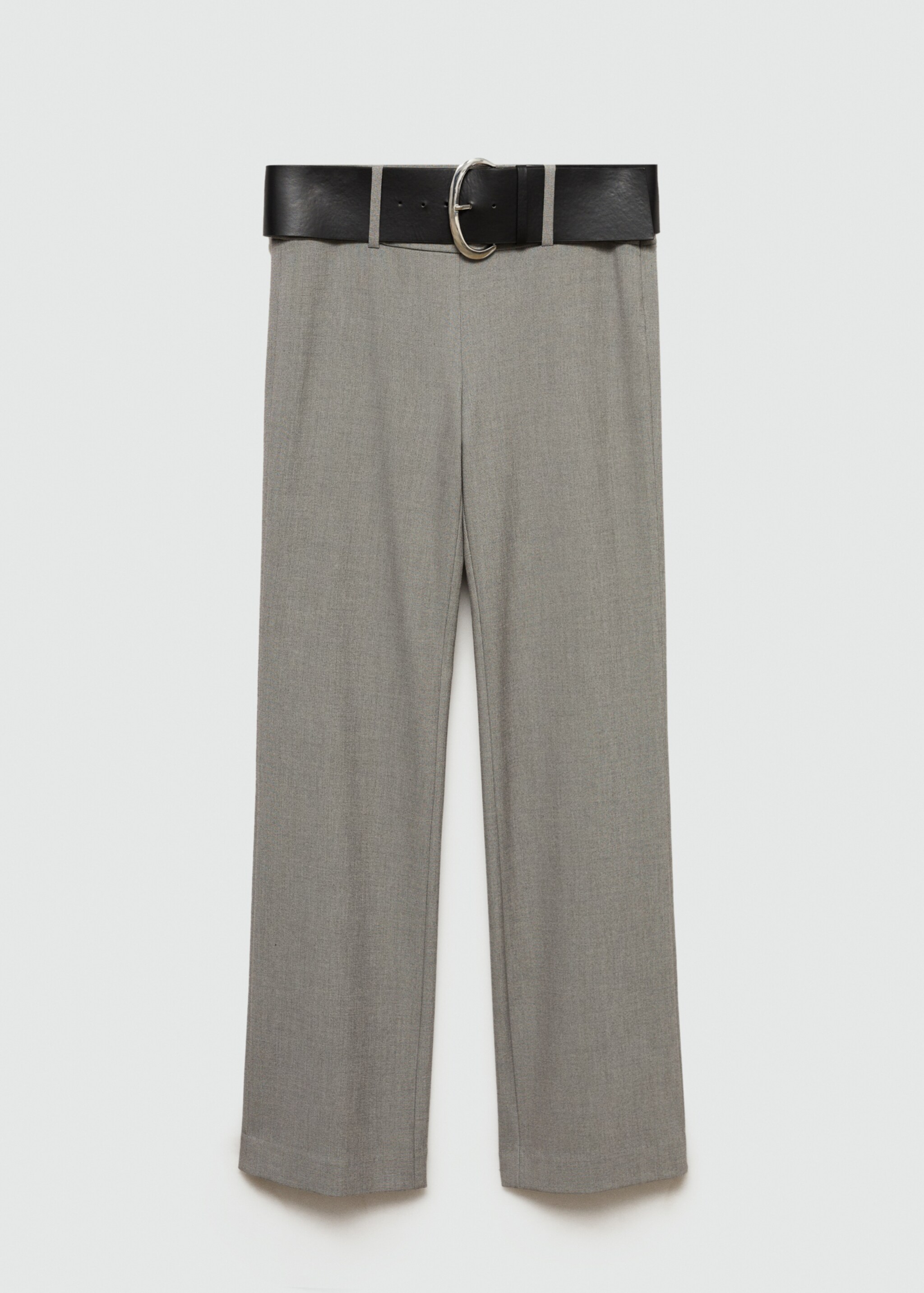 Belt straight-fit trousers - Article without model, Grey. Ref: 77087681-00.