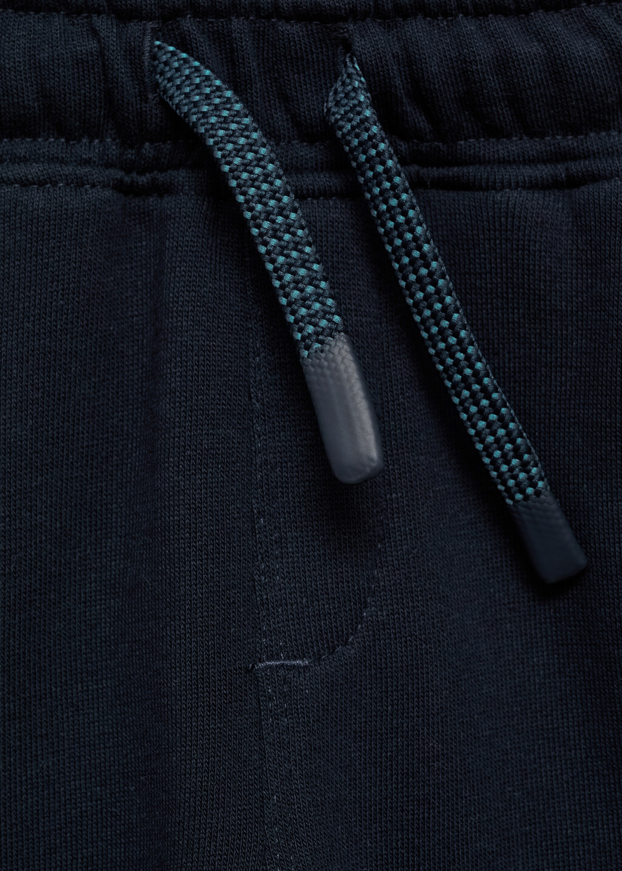 Cotton jogger-style trousers - Details of the article 8, Dark Navy. Ref: 77087684-00.