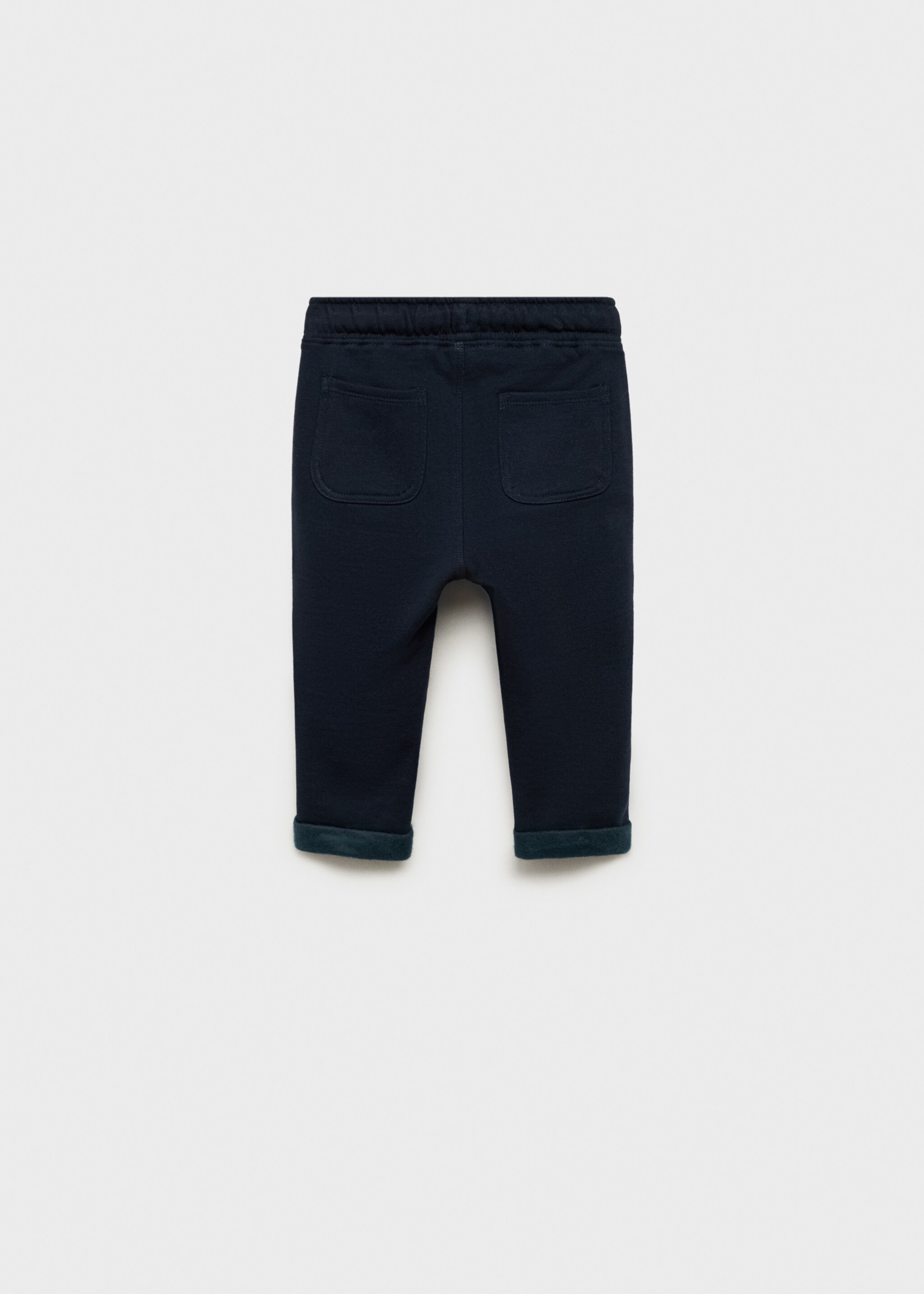 Cotton jogger-style trousers - Reverse of the article, Dark Navy. Ref: 77087684-00.