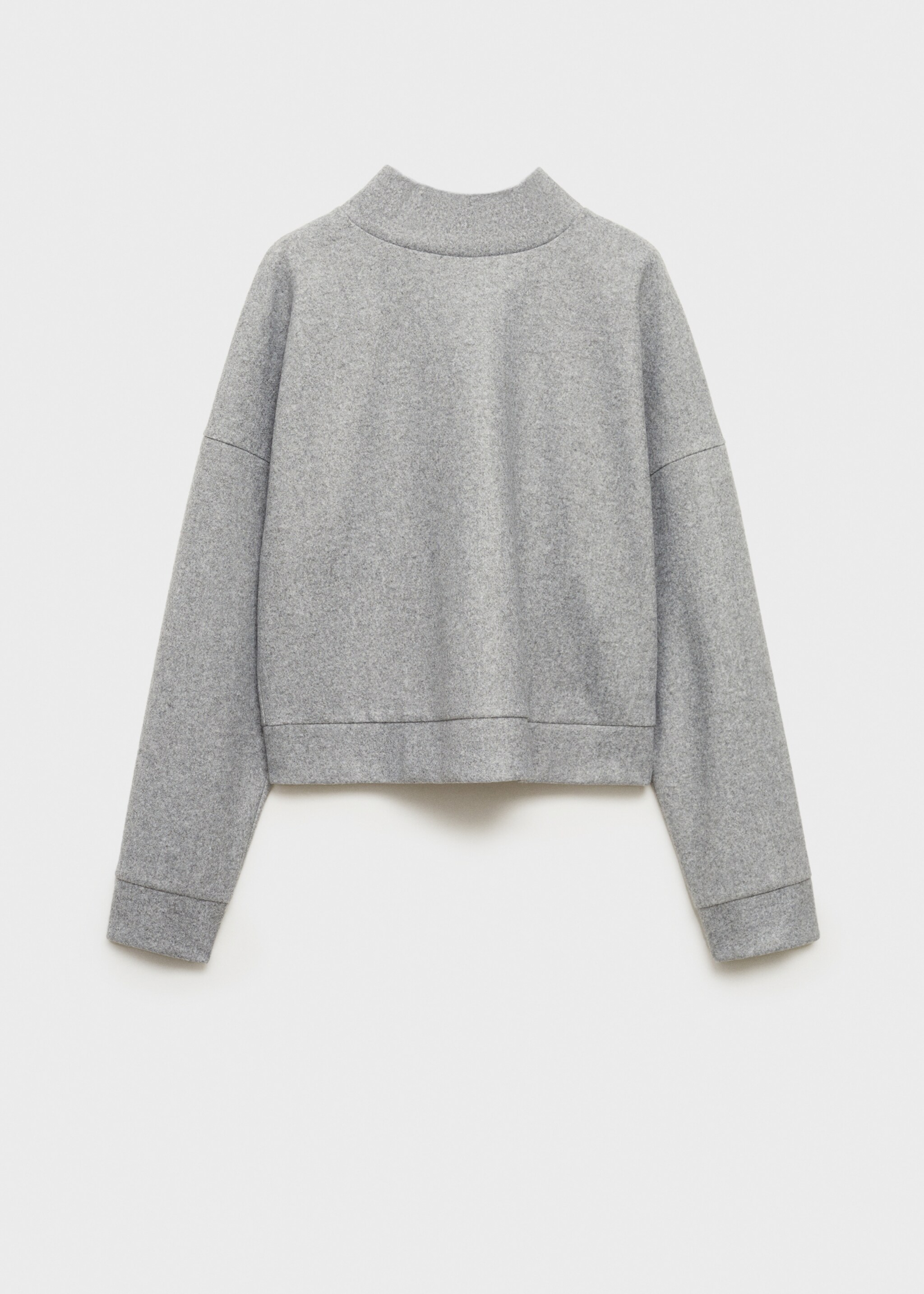Turtleneck plush sweatshirt - Article without model, Grey. Ref: 77087685-00.