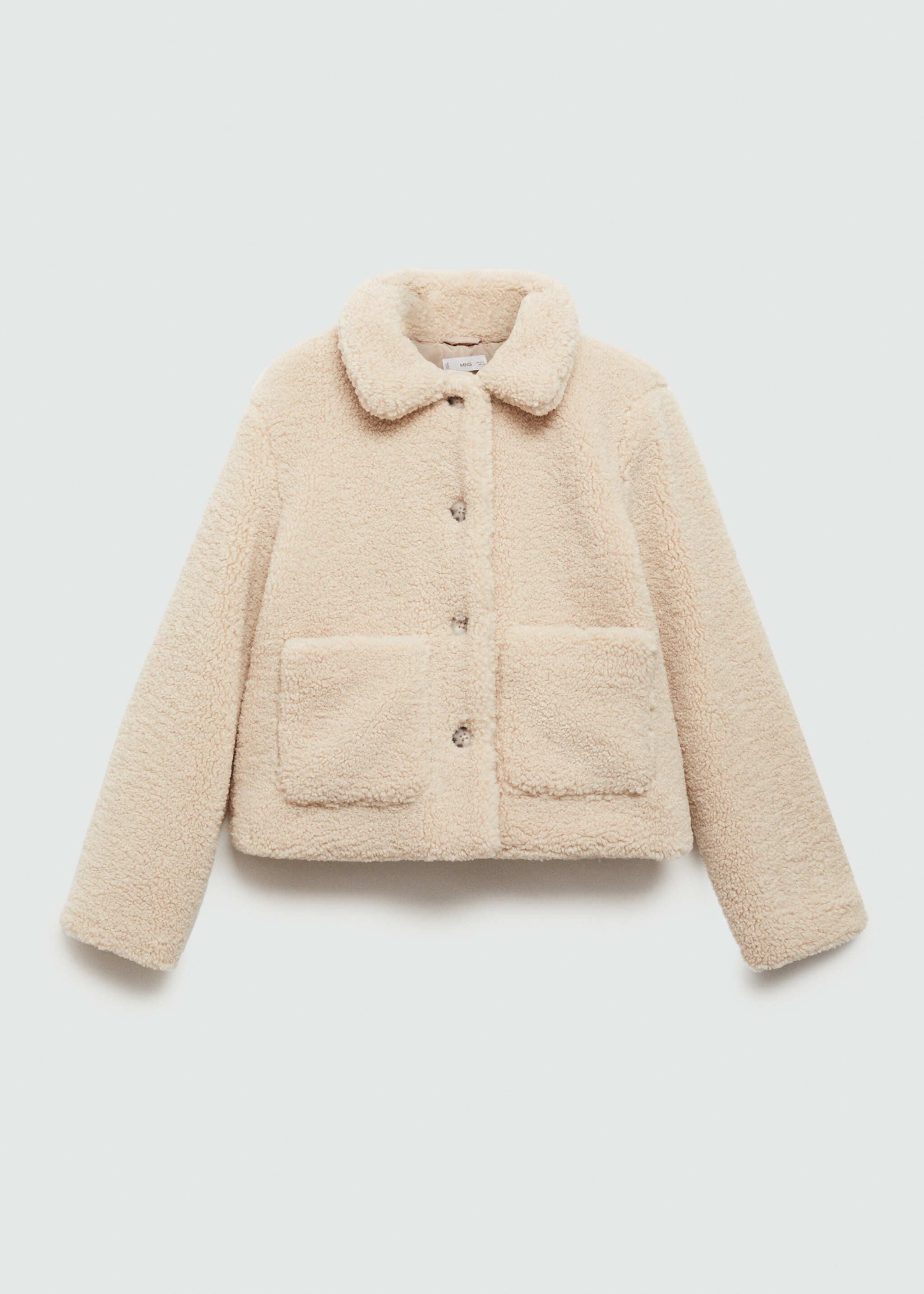 Blouson moutonné à poches - Article sans modèle, Écru. Ref: 77087687-00.
