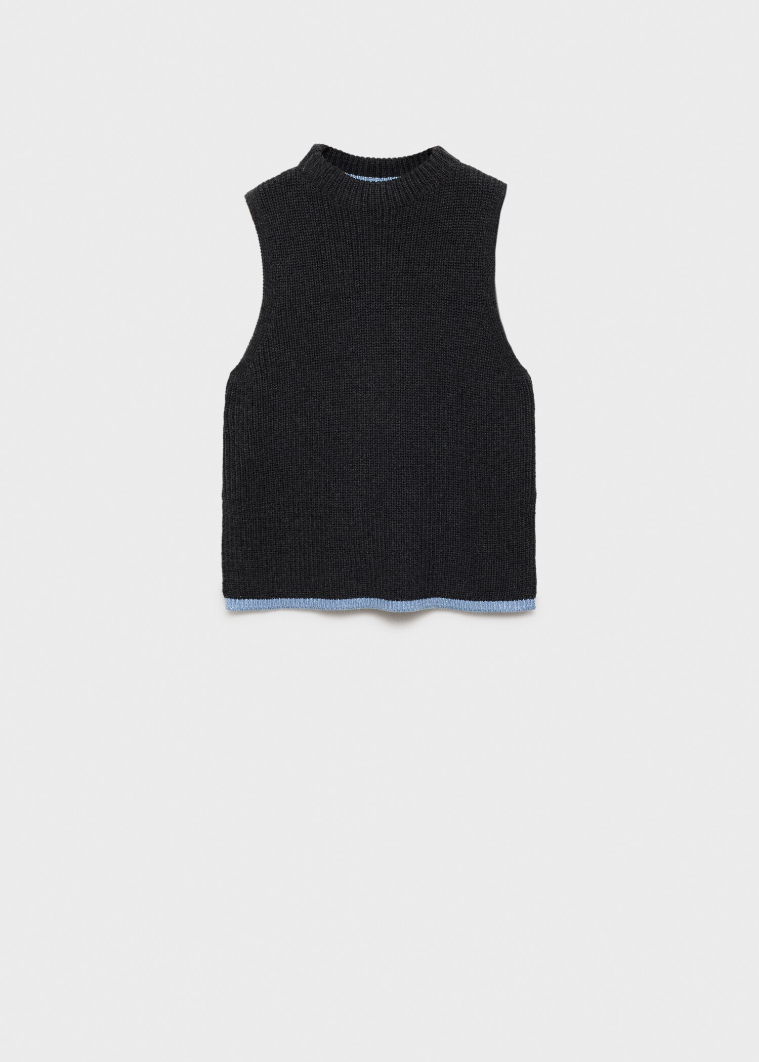 Knitted waistcoat with contrast hem - Article without model