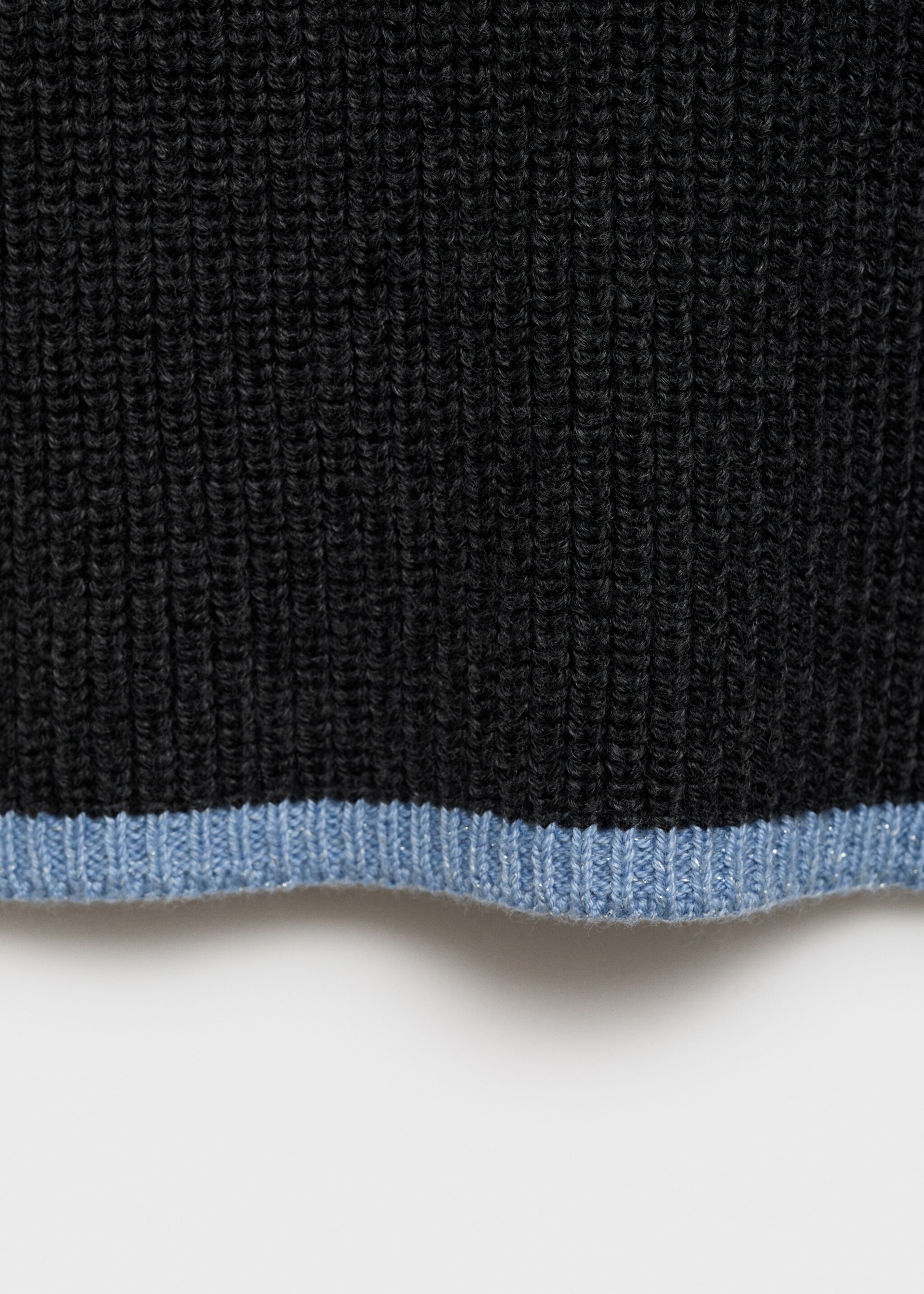 Knitted waistcoat with contrast hem - Details of the article 0, Charcoal. Ref: 77087689-00.