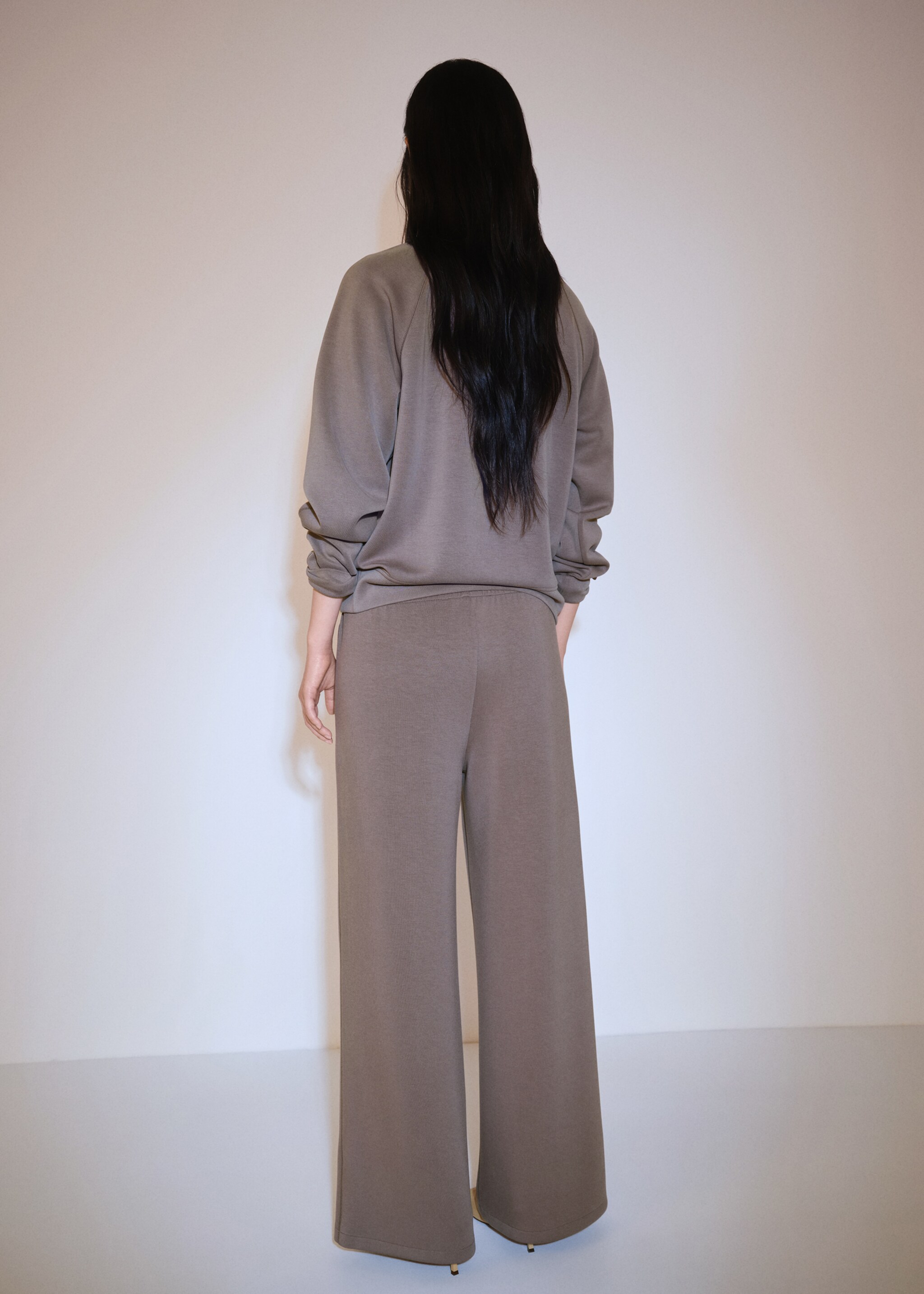 Jogger trousers with elastic waist - Reverse of the article, Medium Brown. Ref: 77087691-00.