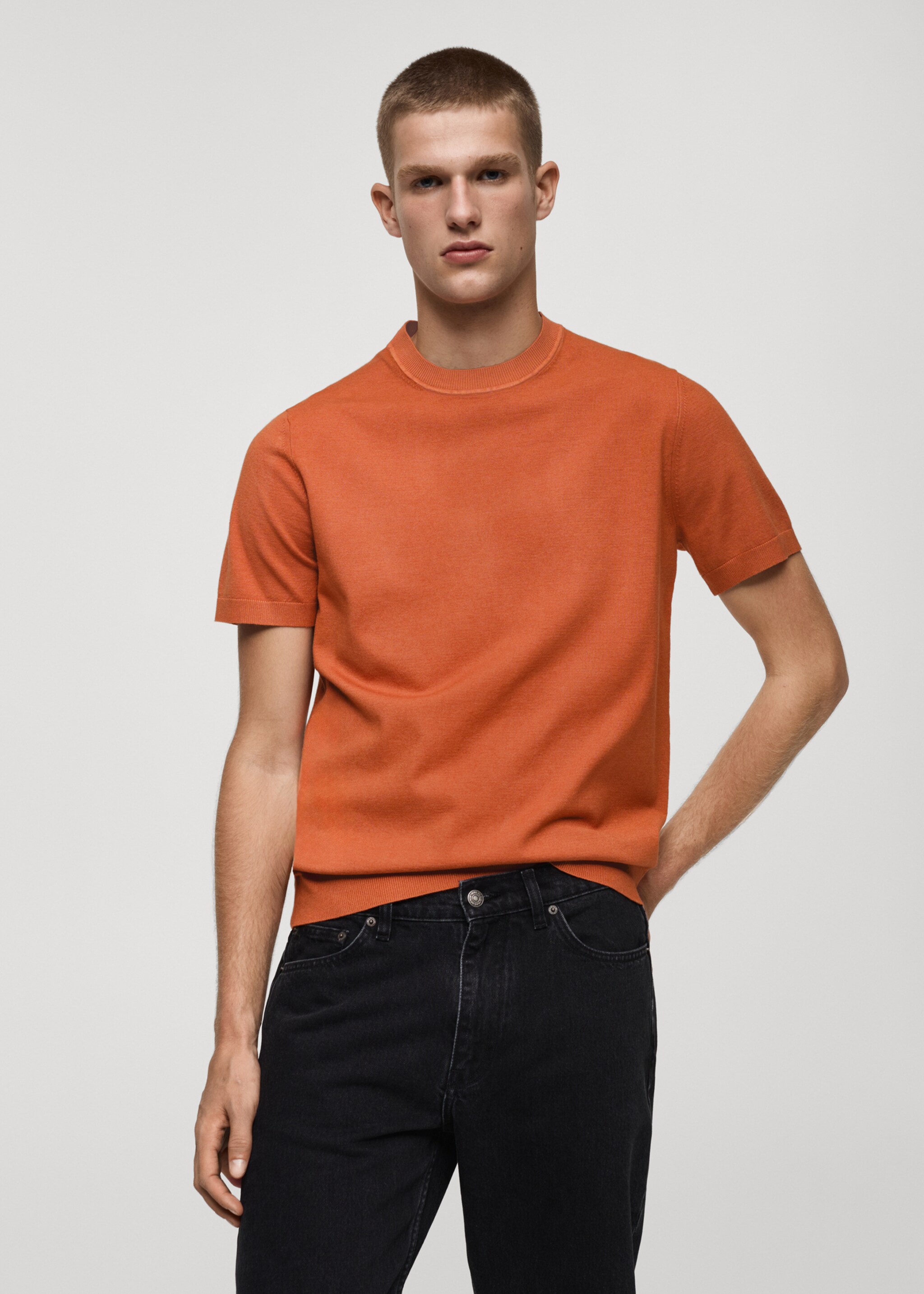 Fine-knit regular-fit t-shirt - Medium plane
