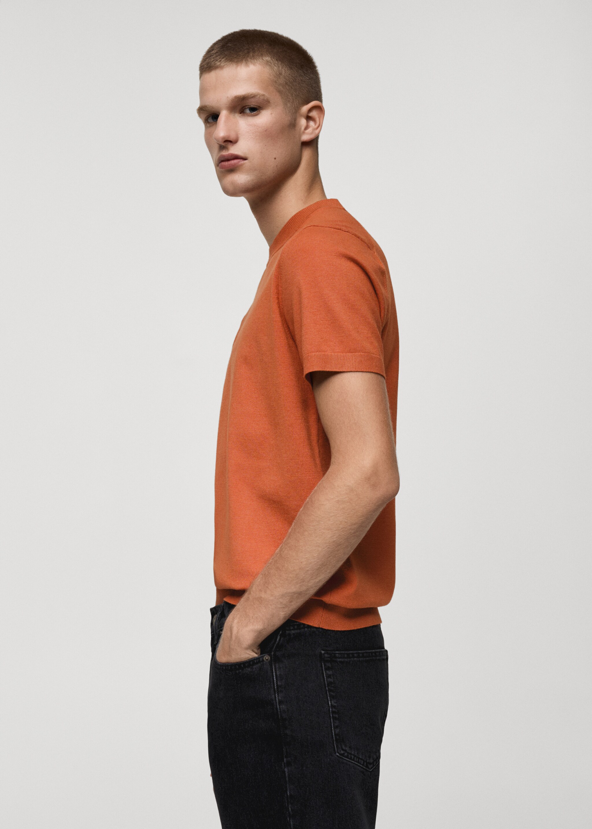 Fine-knit regular-fit t-shirt - Details of the article 2