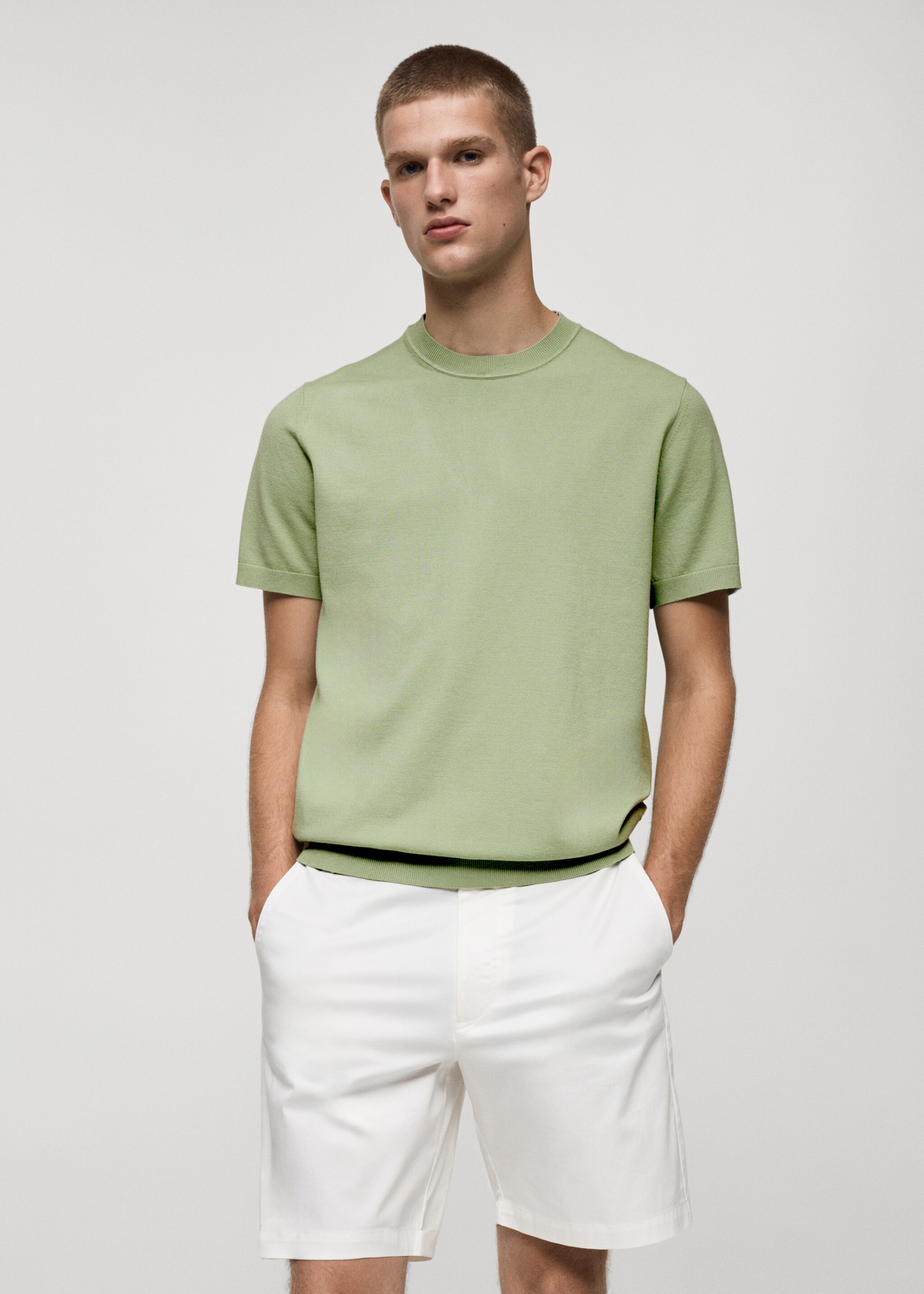 Camiseta punto fino regular fit - Plano medio