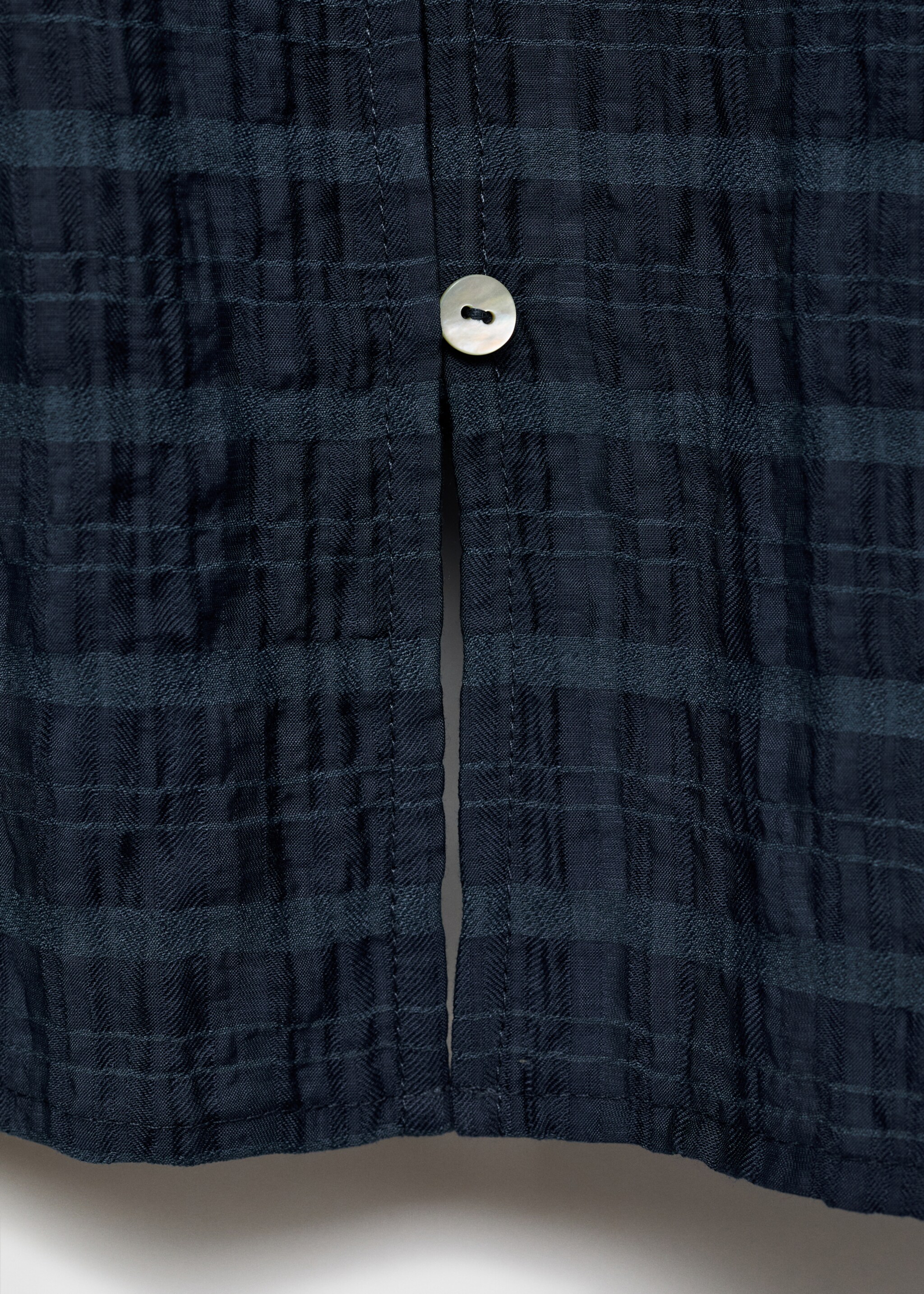 Bow check blouse - Details of the article 0, Dark Navy. Ref: 77087701-00.