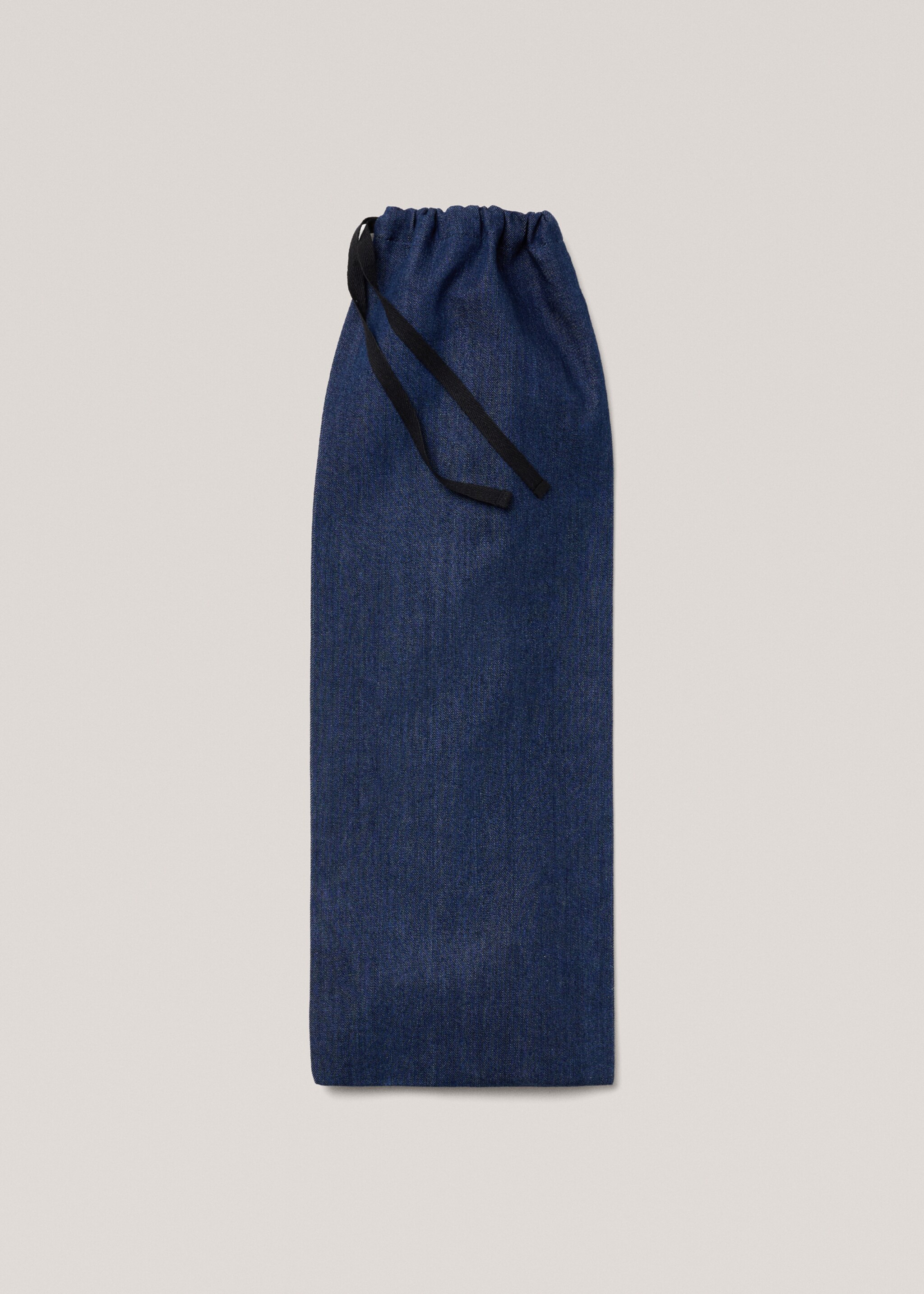 Denim bread bag with adjustable strap - Article without model, Medium Blue. Ref: 77087709-00.