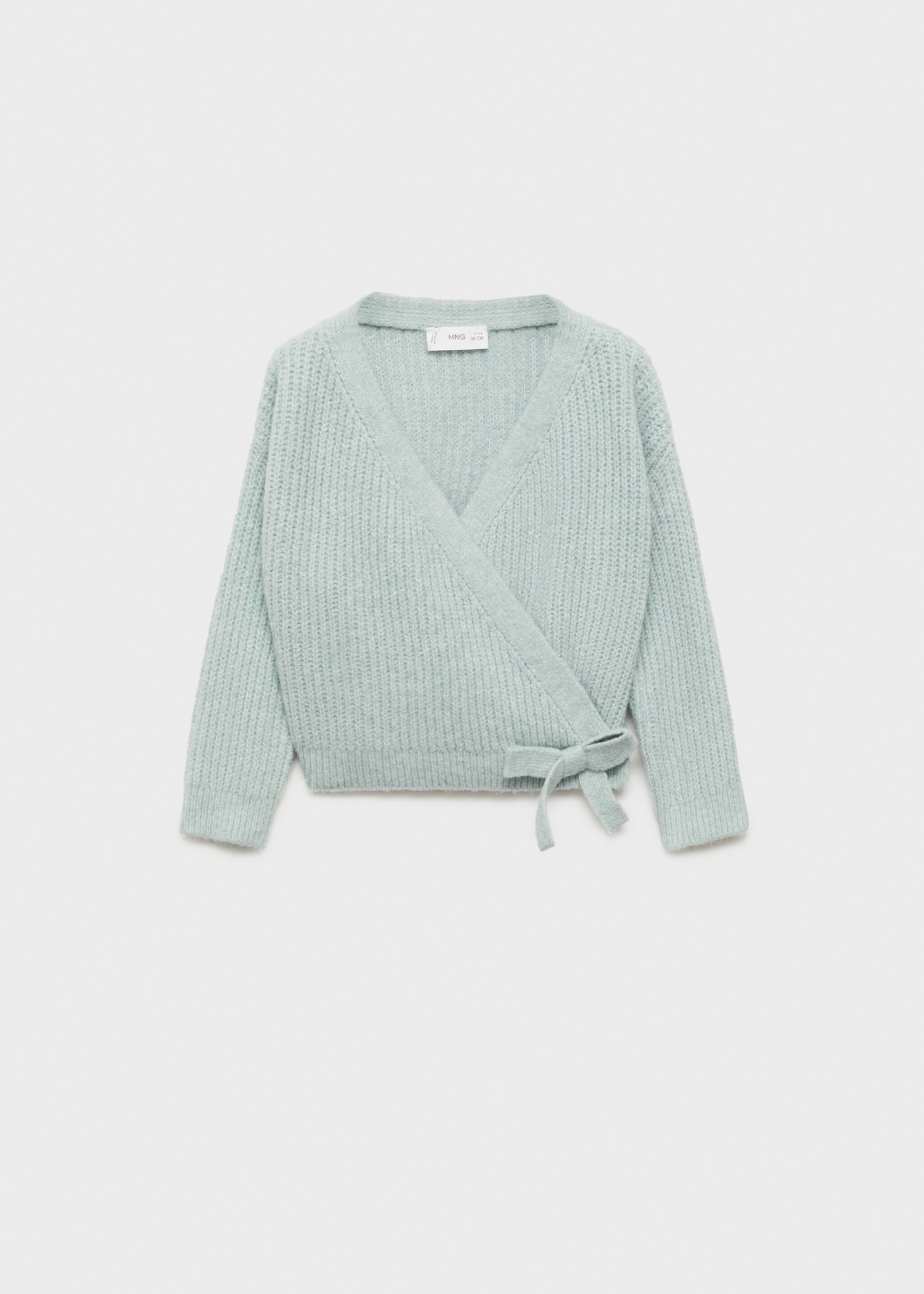 Gekruist vest met strik - Artikel zonder model, Pastelgroen. Ref: 77087712-00.